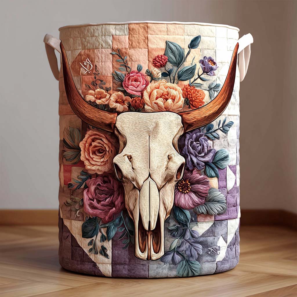 Floral Skull Laundry Basket Laundry Gifts, Housewarming Gift Ideas, Mother's Day Gifts