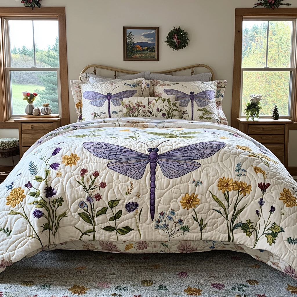 Flutter Grace Quilted Bedding Set Lightweight Quilt Set Housewarming Gift