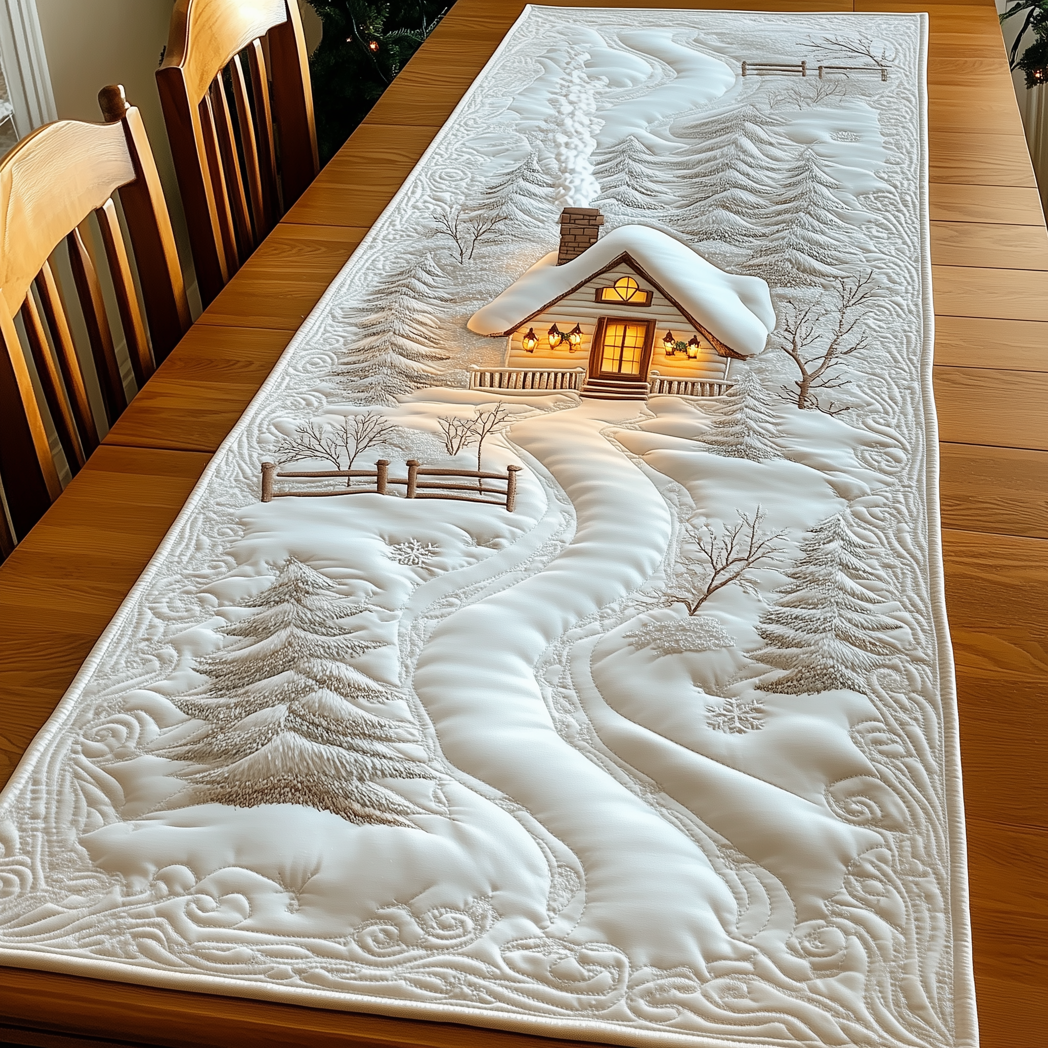 Winter Wonderland Quilted Table Runner, Easter Table Runner, Spring Table Runner, Mother's Day Gifts