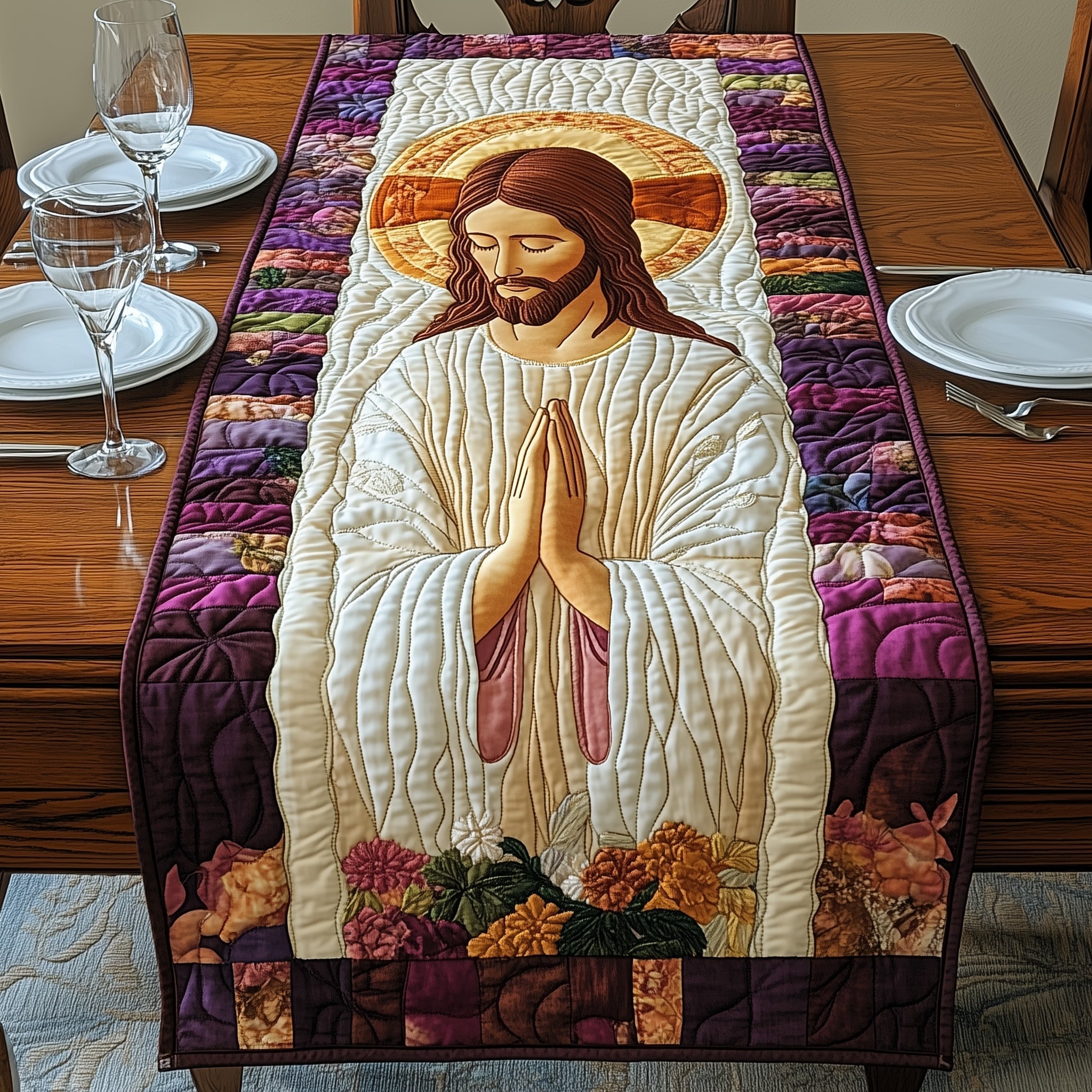 Sacred Reflections Quilted Table Runner, Easter Table Runner, Spring Table Runner, Mother's Day Gifts