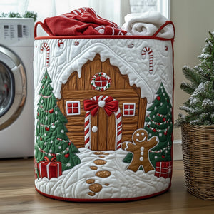 Christmas Gingerbread House Candy Cane laundry basket