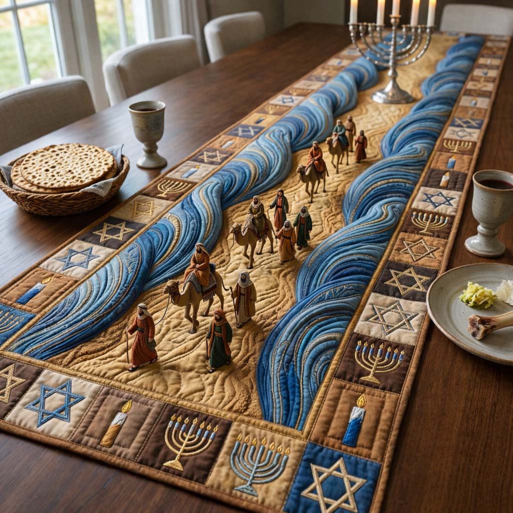 Exodus Pathway Spirit Quilted Table Runner, Easter Table Runner, Spring Table Runner, Mother's Day Gifts