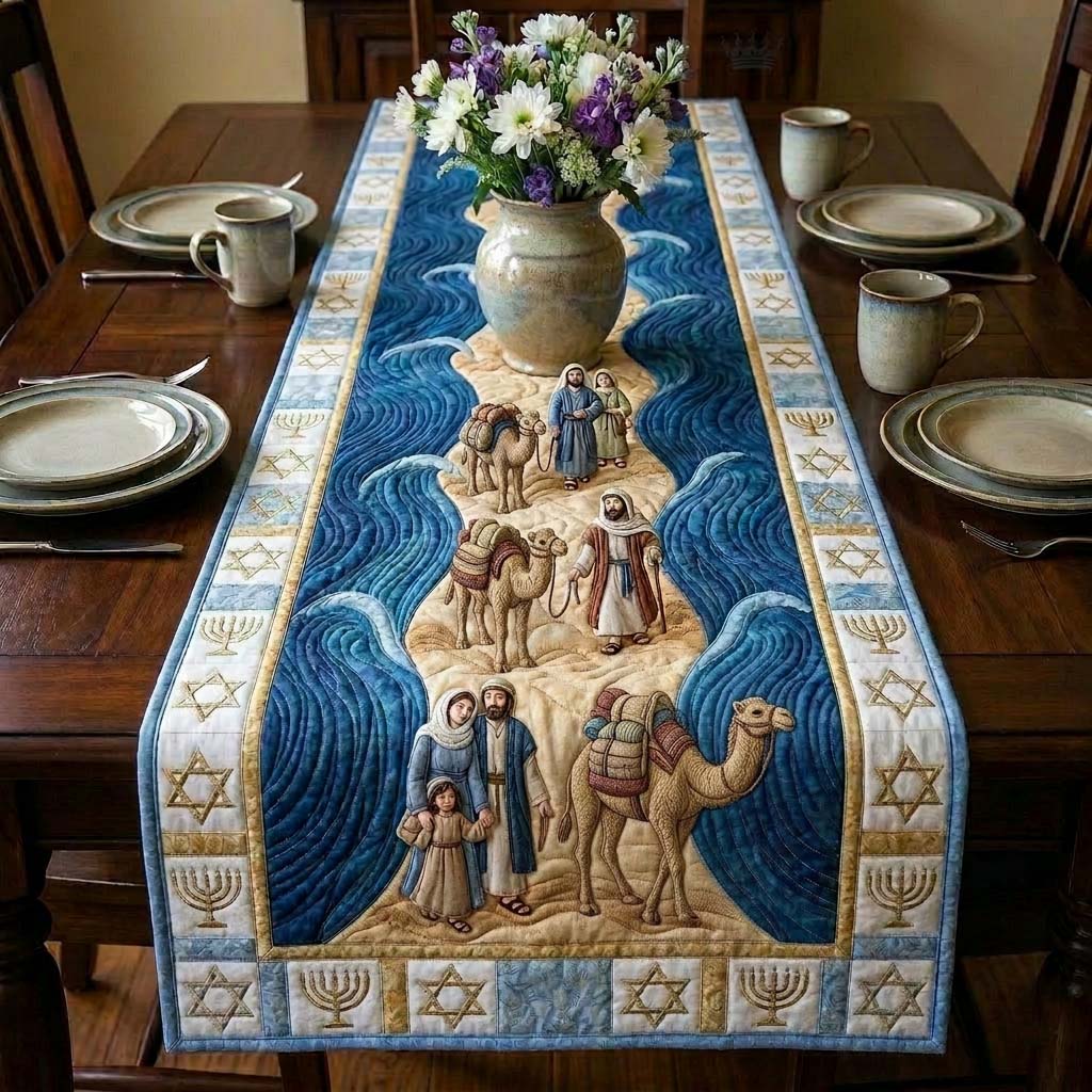 Faithful Desert Journey Quilted Table Runner, Easter Table Runner, Spring Table Runner, Mother's Day Gifts