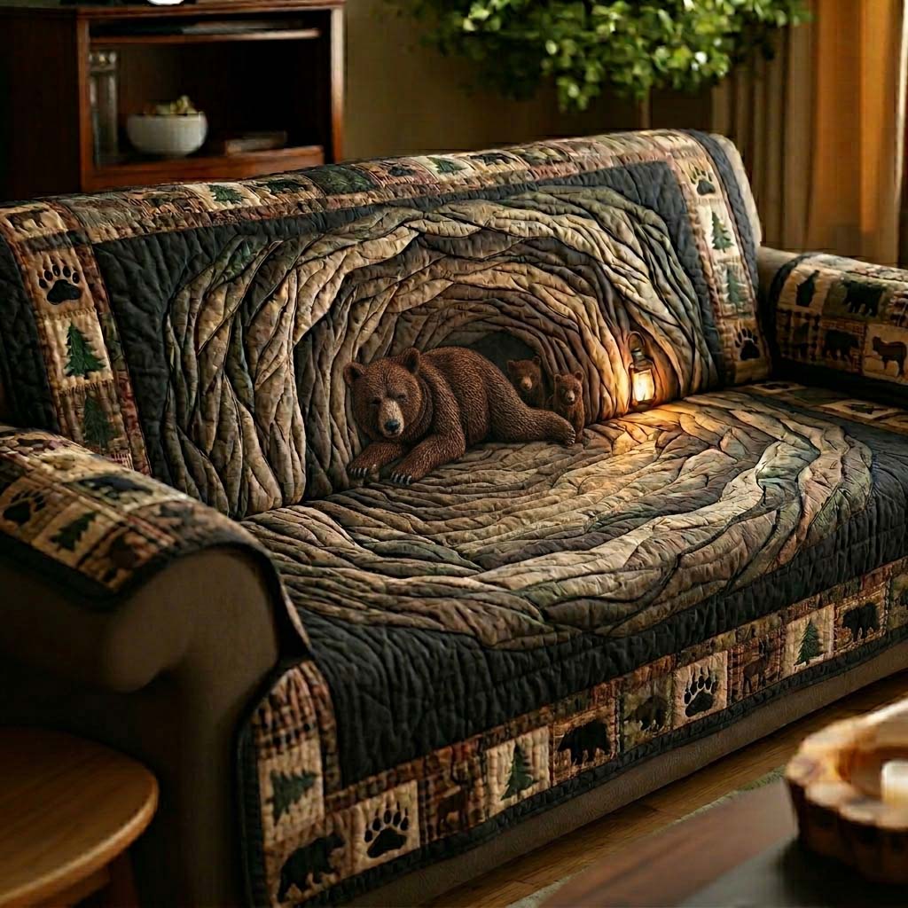 Cave Haven Quilted Sofa Cover Fall Halloween Decor For Sofa Couch