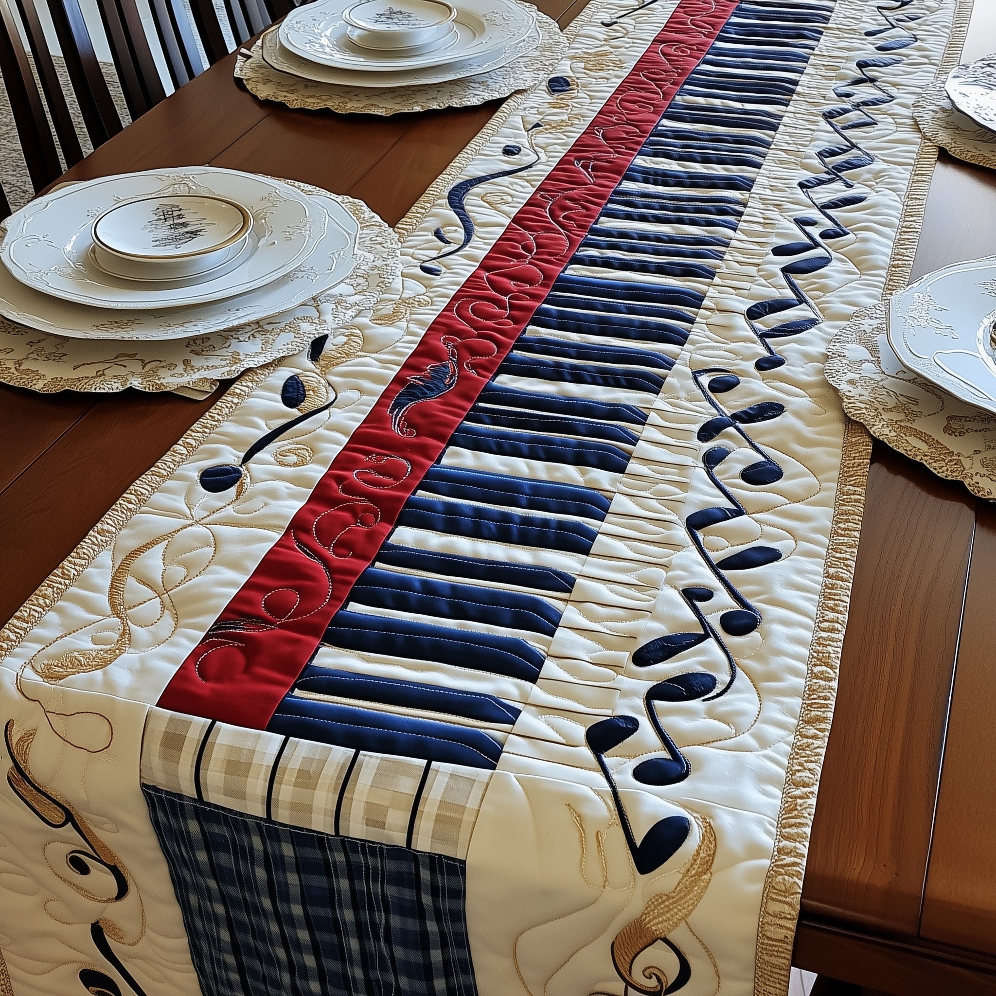 Elegance in Harmony Quilted Table Runner, Easter Table Runner, Spring Table Runner, Mother's Day Gifts