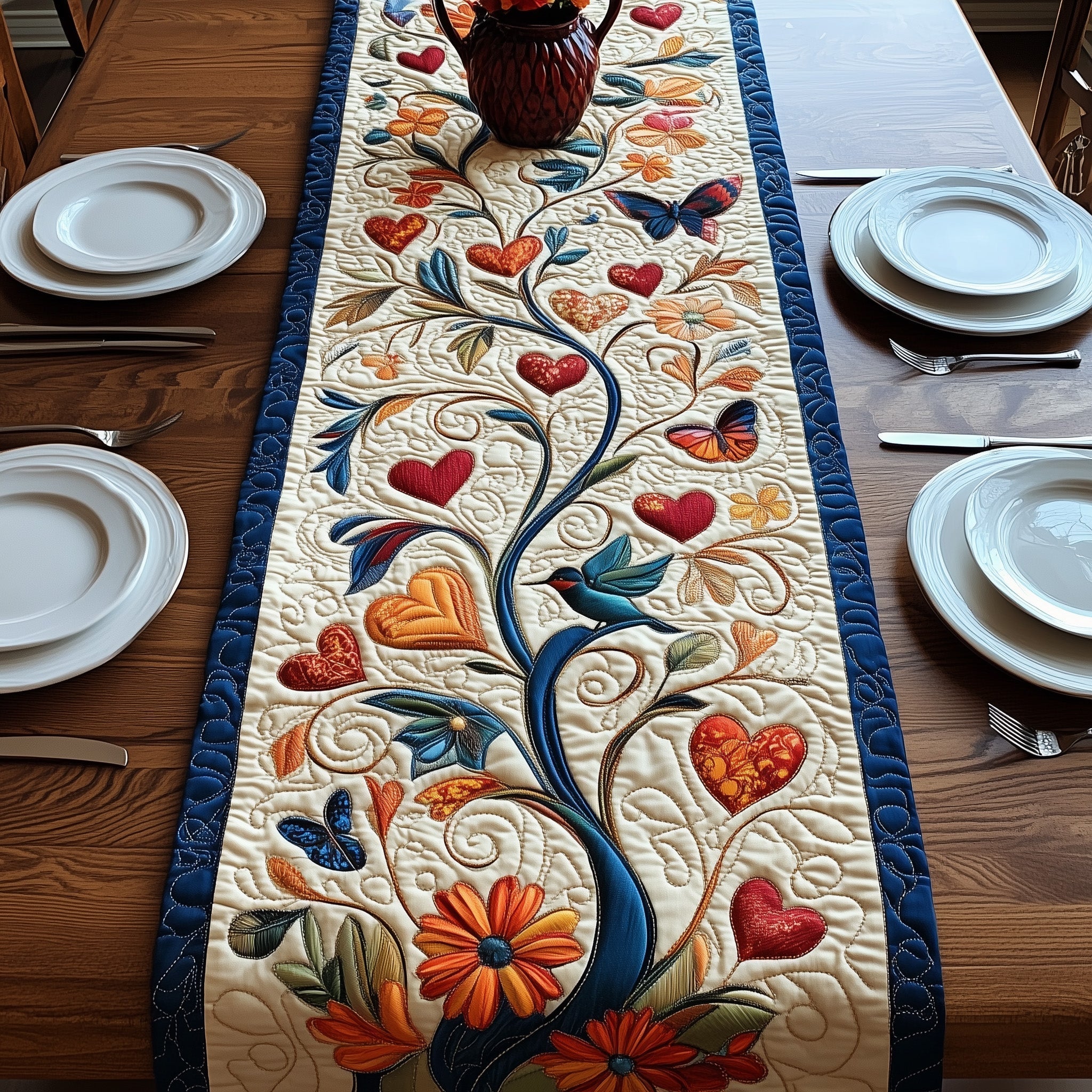 Everlasting Love Tree Quilted Table Runner, Easter Table Runner, Spring Table Runner, Mother's Day Gifts