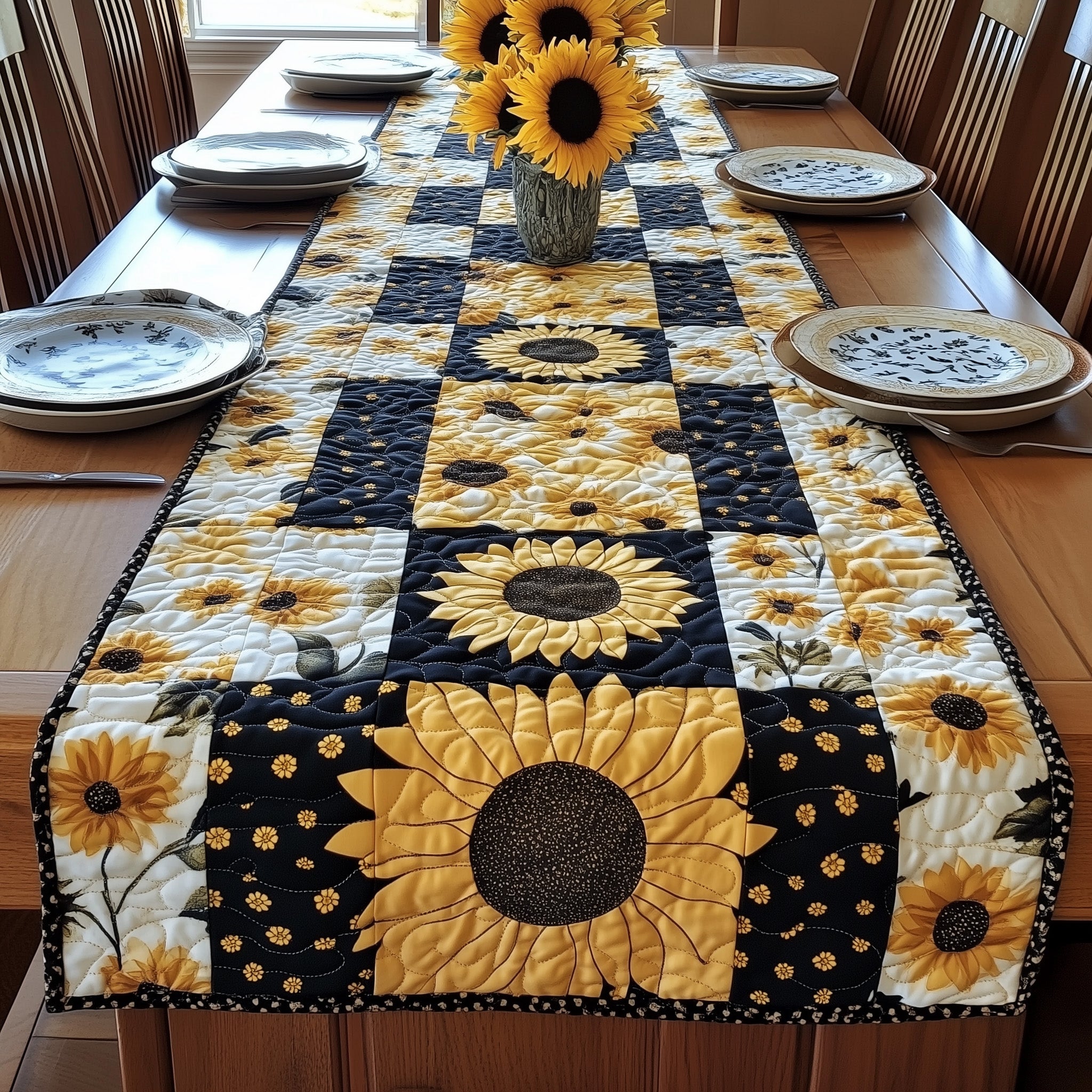 Sunflower Dreams Quilted Table Runner, Easter Table Runner, Spring Table Runner, Mother's Day Gifts