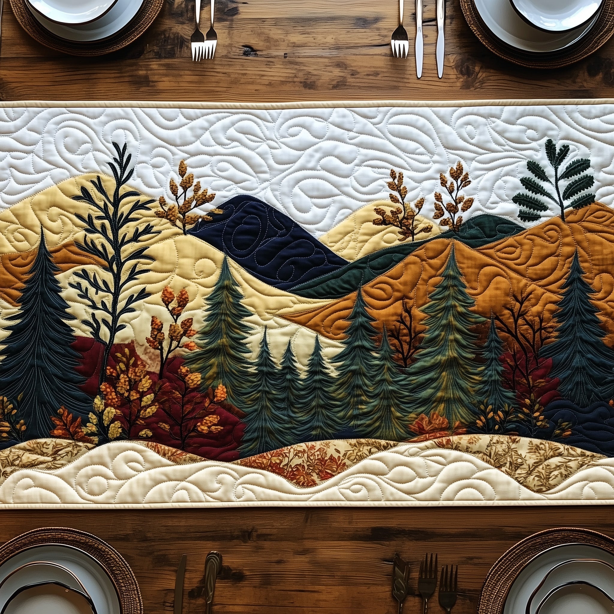 Mountain Hideaway Quilted Table Runner, Easter Table Runner, Spring Table Runner, Mother's Day Gifts