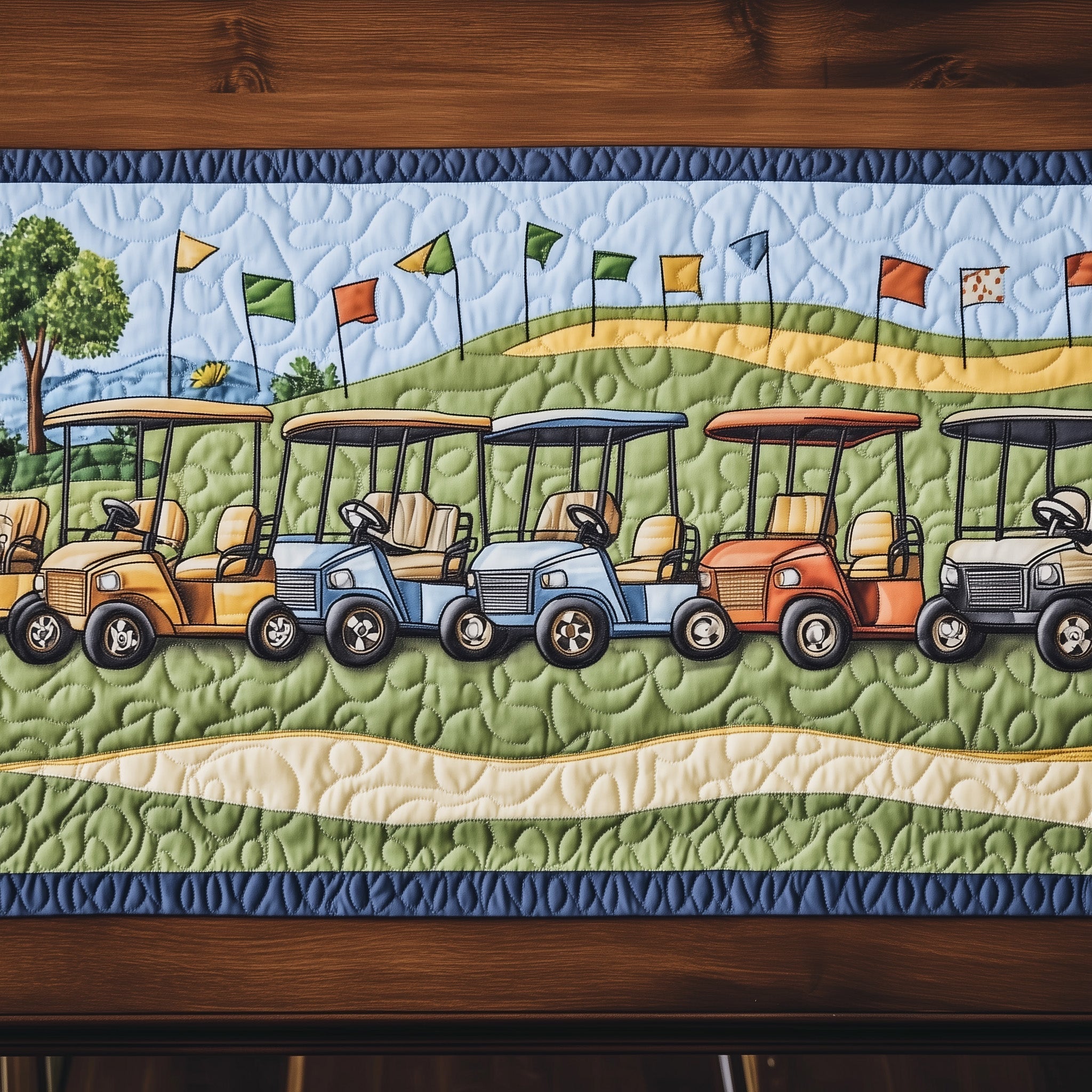 Golf Life Quilted Table Runner, Easter Table Runner, Spring Table Runner, Mother's Day Gifts