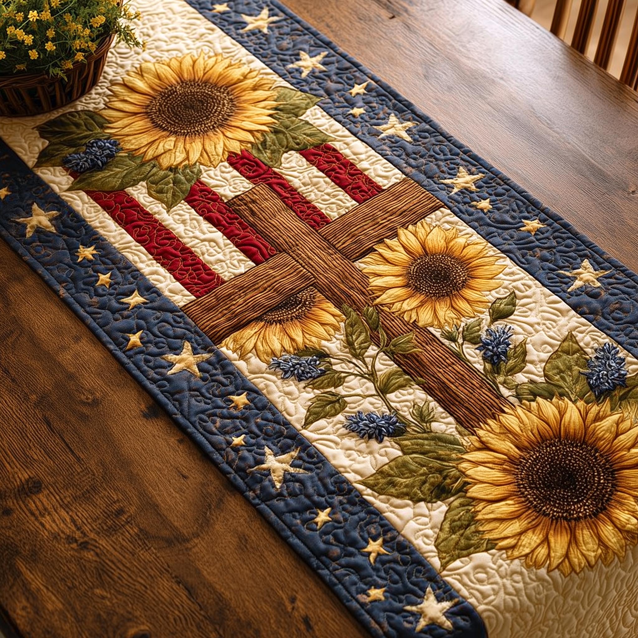 Liberty Tones Quilted Table Runner, Easter Table Runner, Spring Table Runner, Mother's Day Gifts