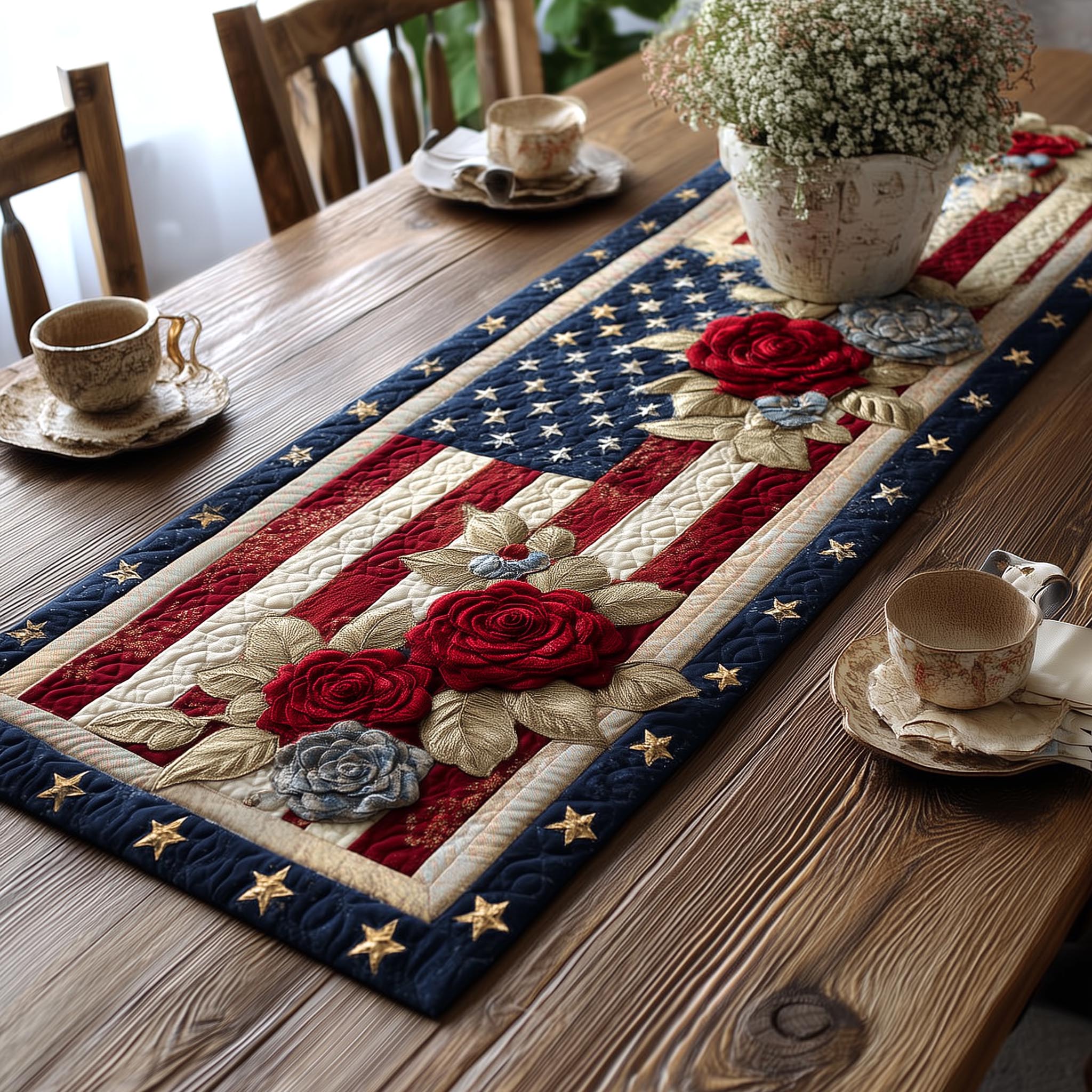 Liberty Spirit Quilted Table Runner, Easter Table Runner, Spring Table Runner, Mother's Day Gifts
