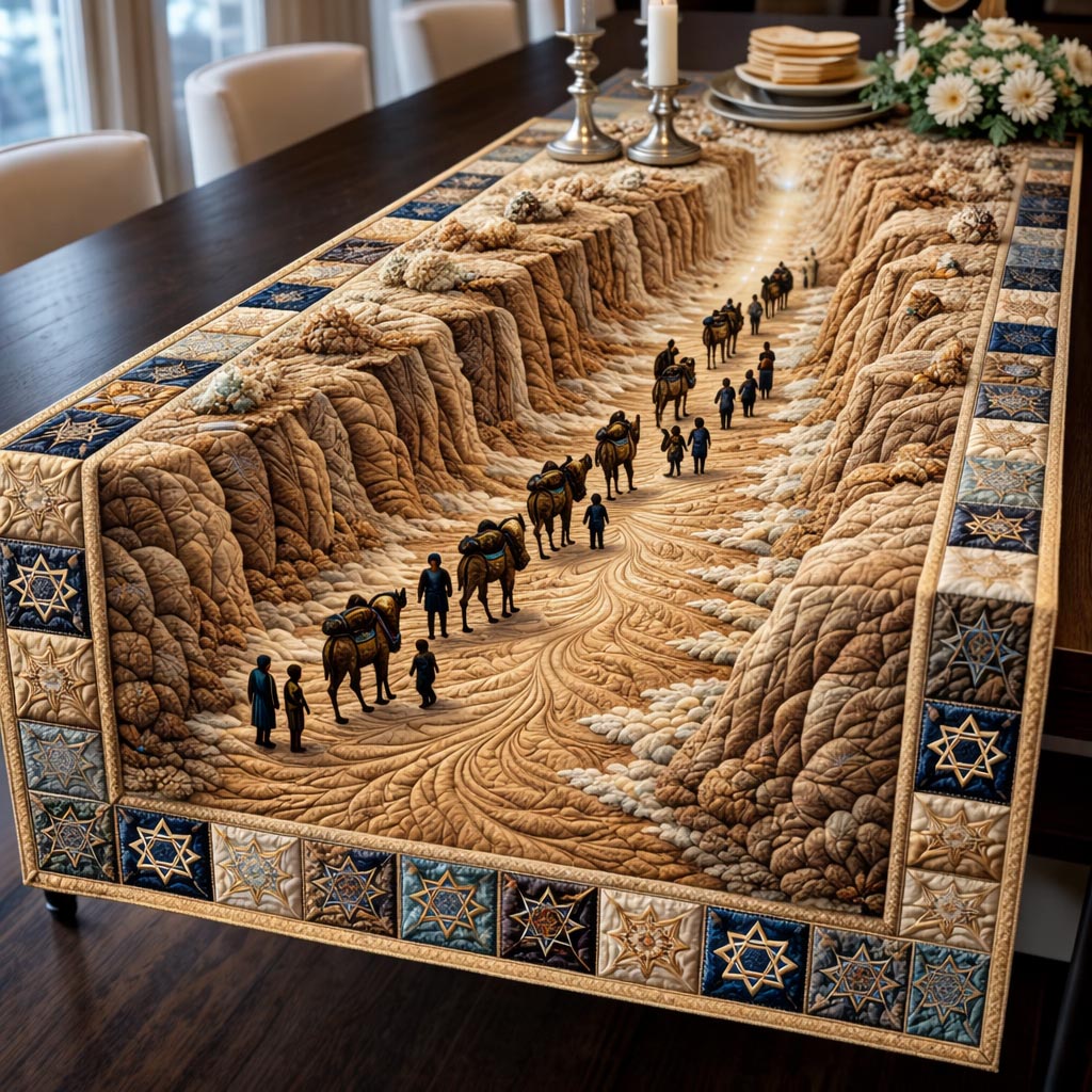 Passover Seder Quilted Table Runner, Easter Table Runner, Spring Table Runner, Mother's Day Gifts