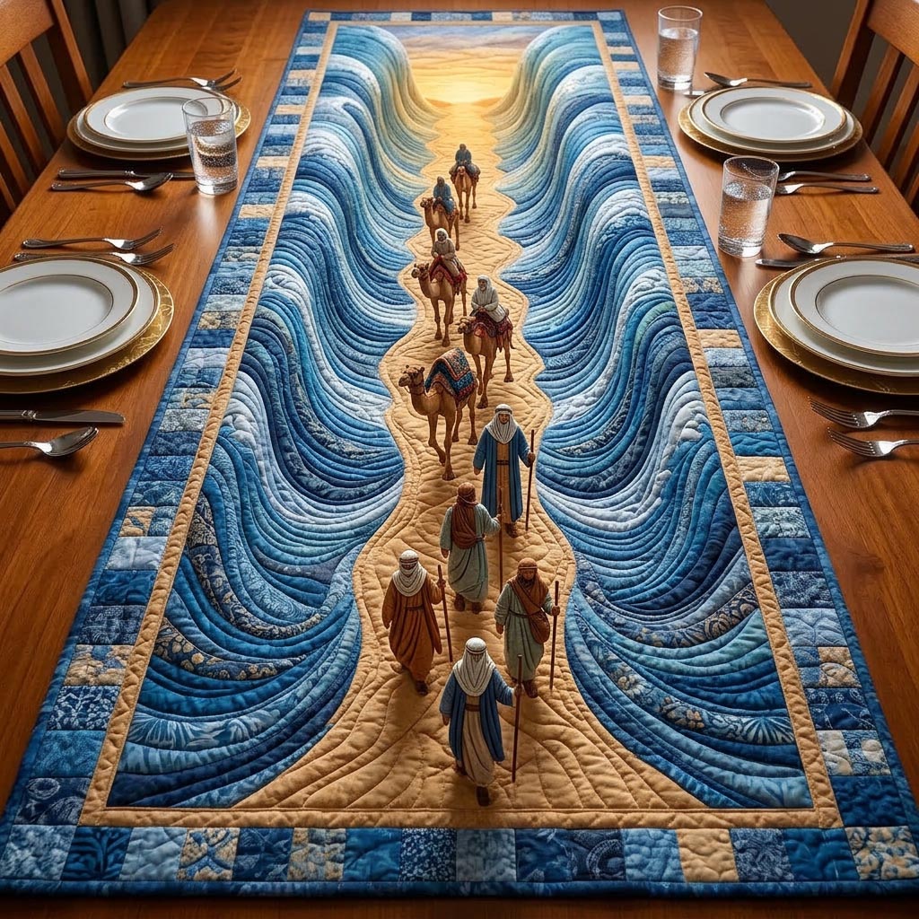 Pesach Heritage Quilted Table Runner, Easter Table Runner, Spring Table Runner, Mother's Day Gifts