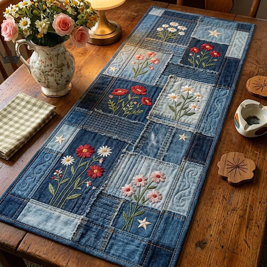 Woodland Lodge Quilted Table Runner, Easter Table Runner, Spring Table Runner, Mother's Day Gifts