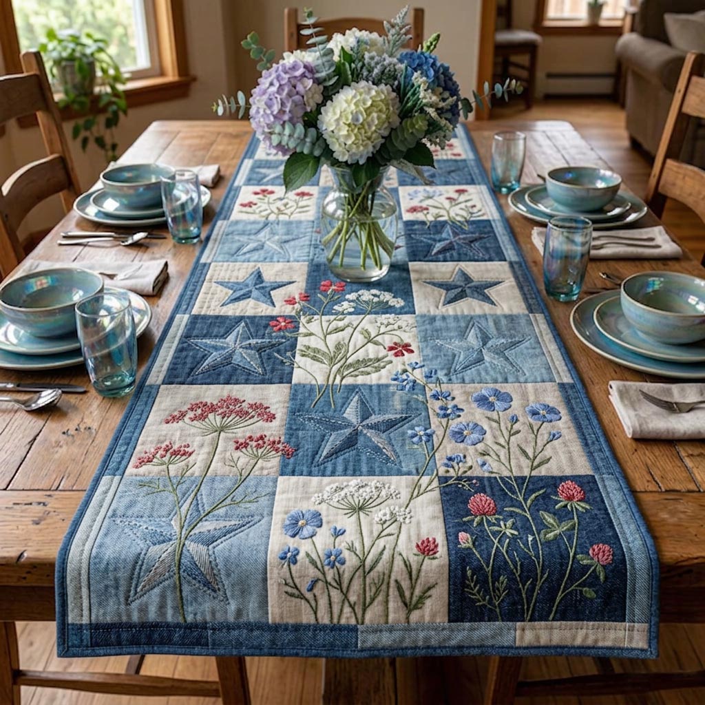 Wilderness Bear Quilted Table Runner, Easter Table Runner, Spring Table Runner, Mother's Day Gifts