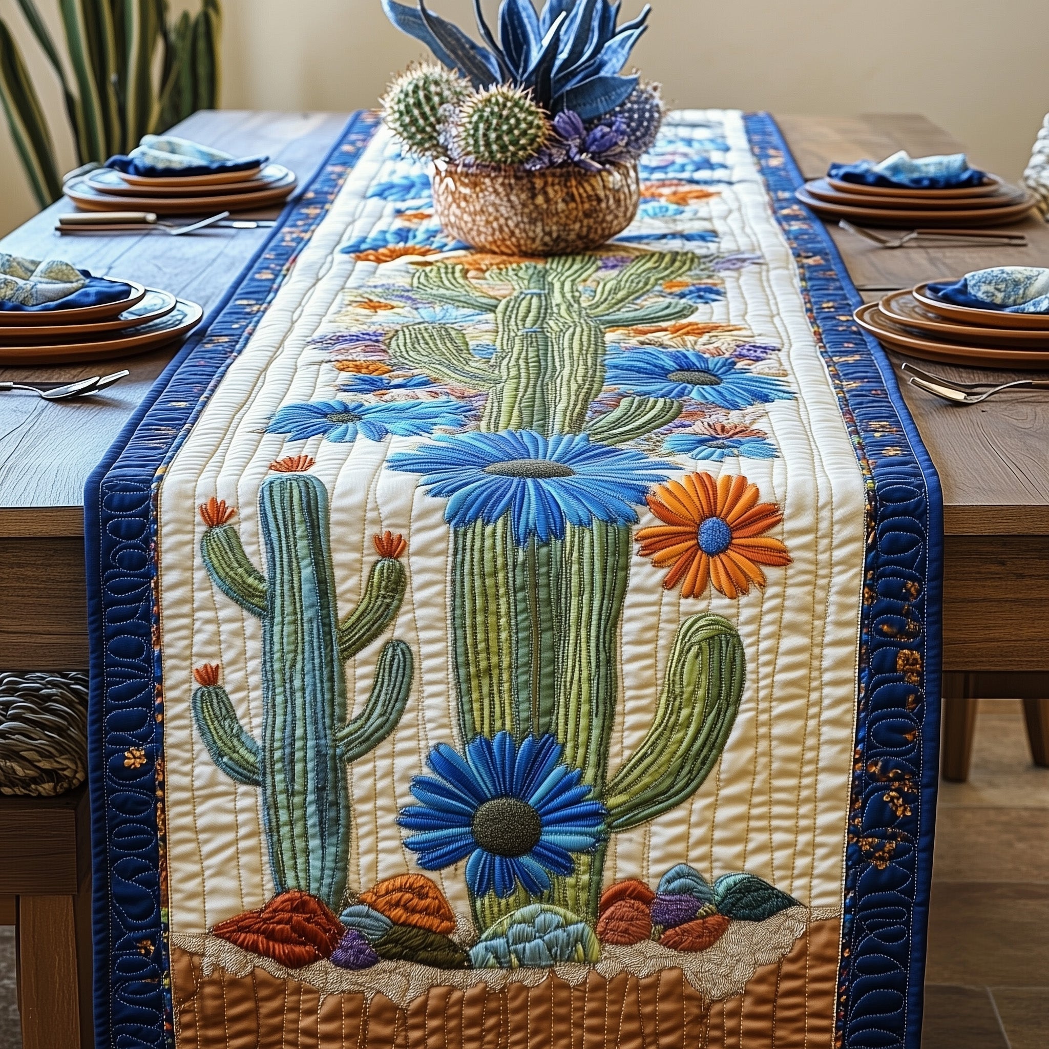 Desert Bloom Quilted Table Runner, Easter Table Runner, Spring Table Runner, Mother's Day Gifts