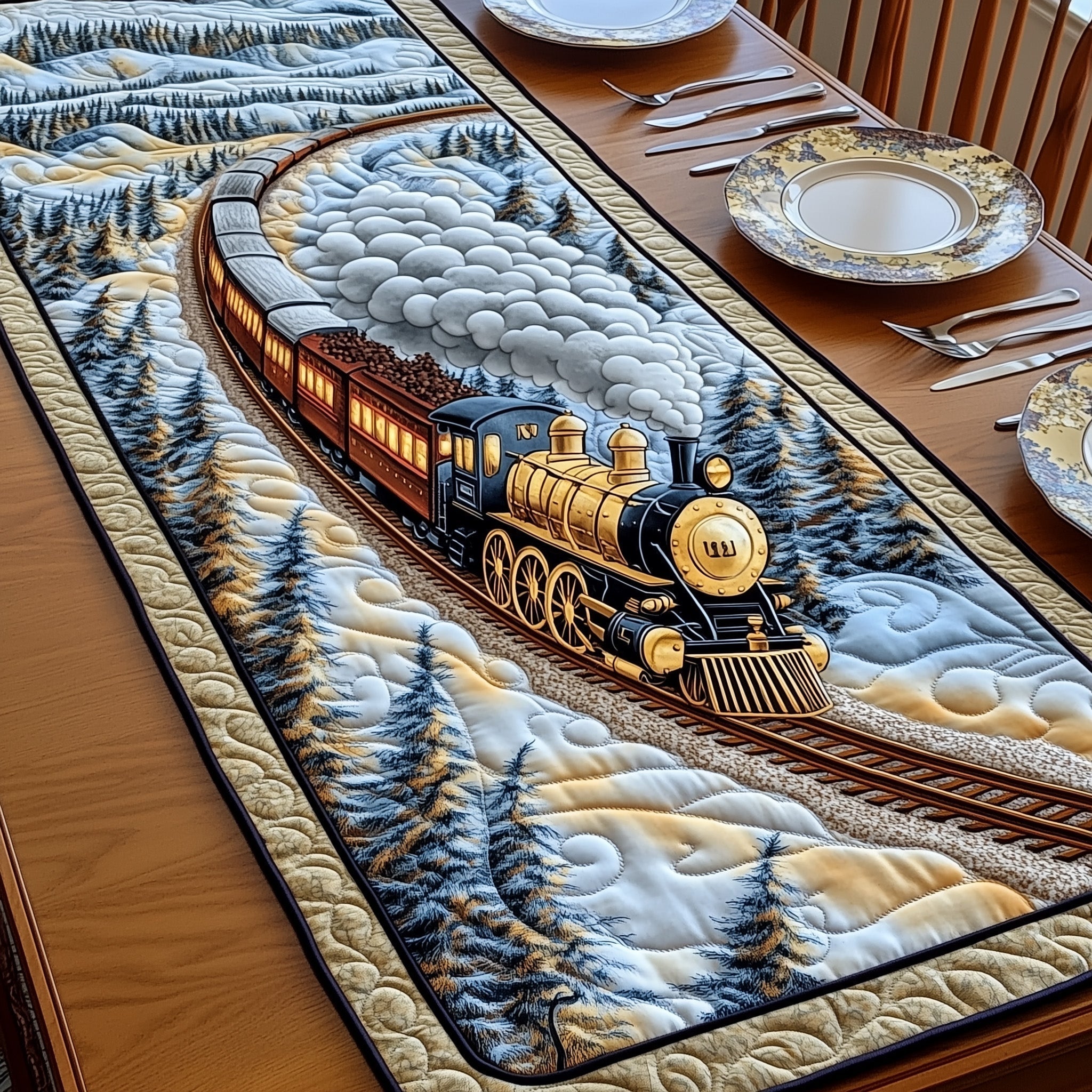 Alpine Express Quilted Table Runner, Easter Table Runner, Spring Table Runner, Mother's Day Gifts