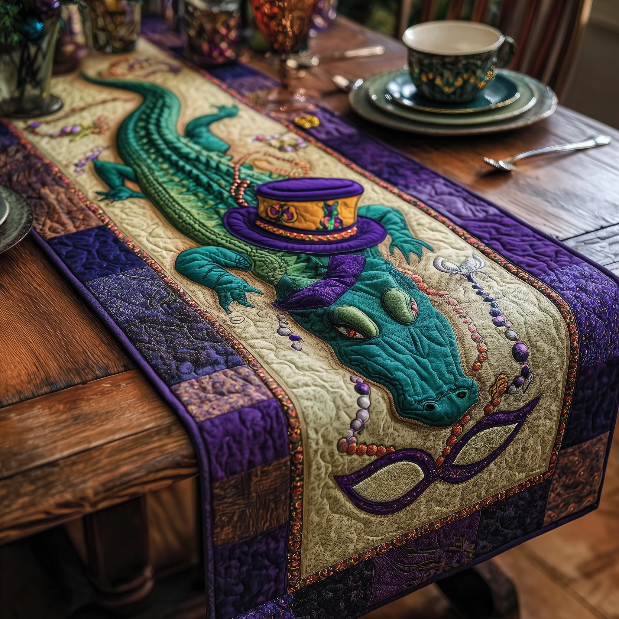 Carnival Glow Quilted Table Runner, Easter Table Runner, Spring Table Runner, Mother's Day Gifts