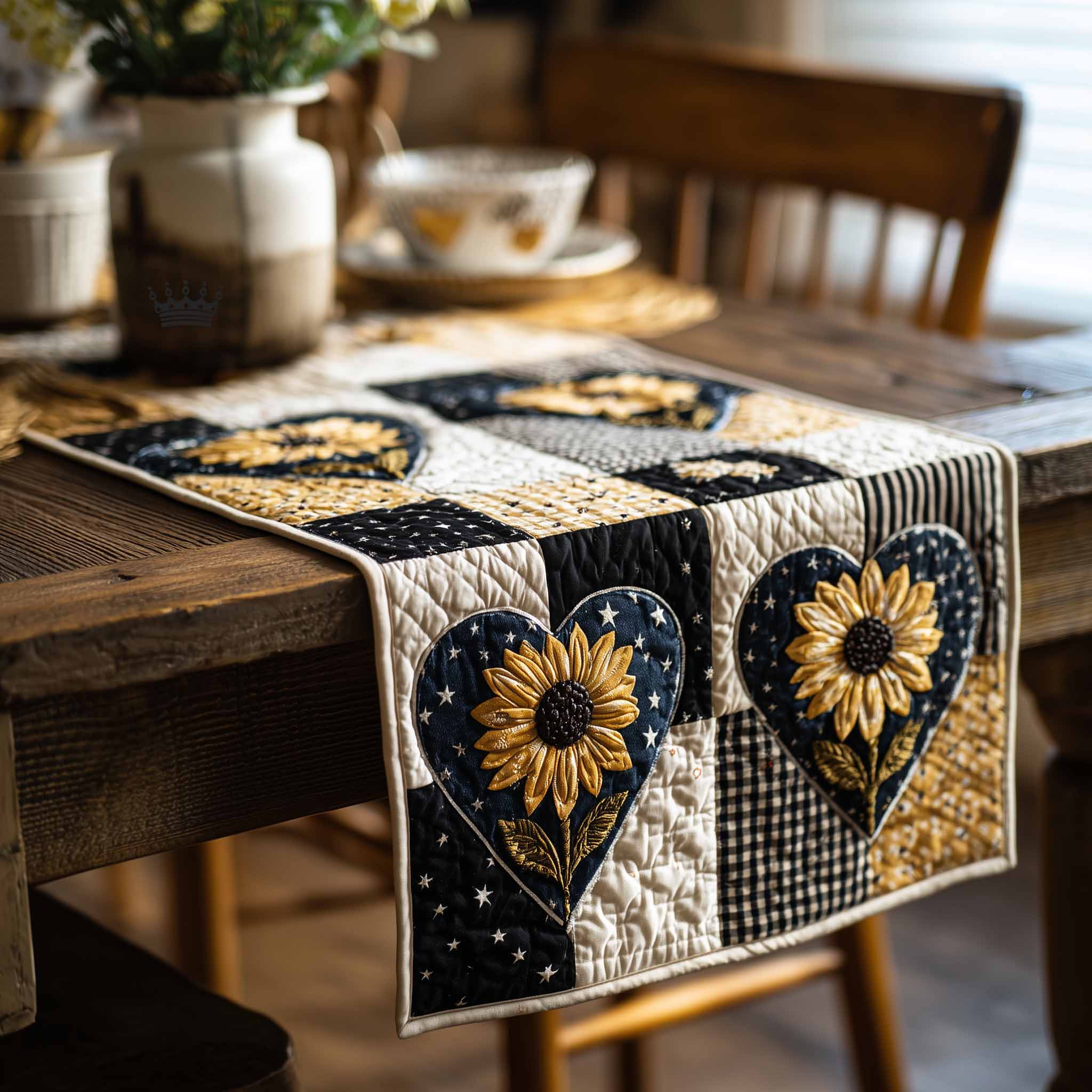 Rustic Bloom Quilted Table Runner, Easter Table Runner, Spring Table Runner, Mother's Day Gifts