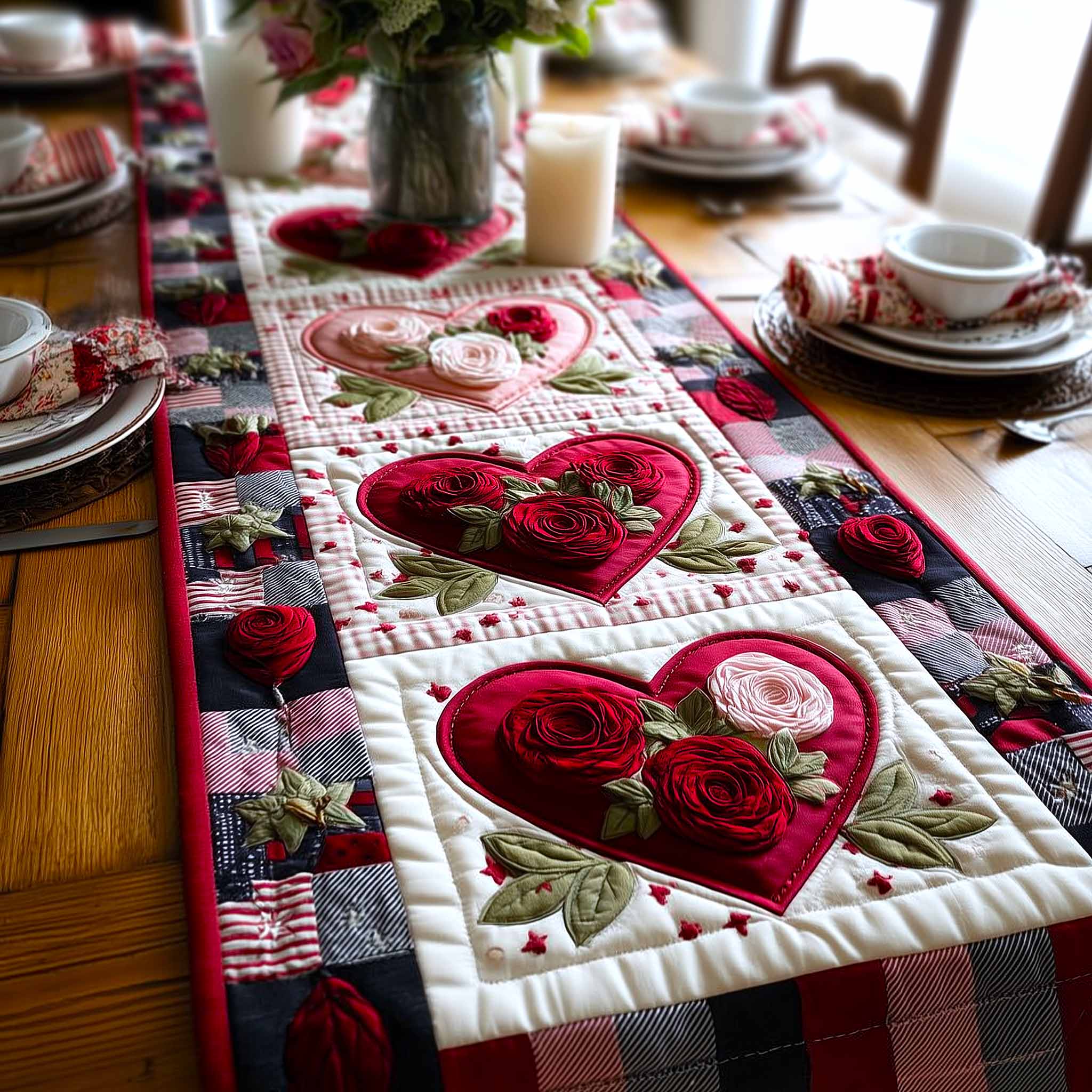 Prairie Bloom Quilted Table Runner, Easter Table Runner, Spring Table Runner, Mother's Day Gifts