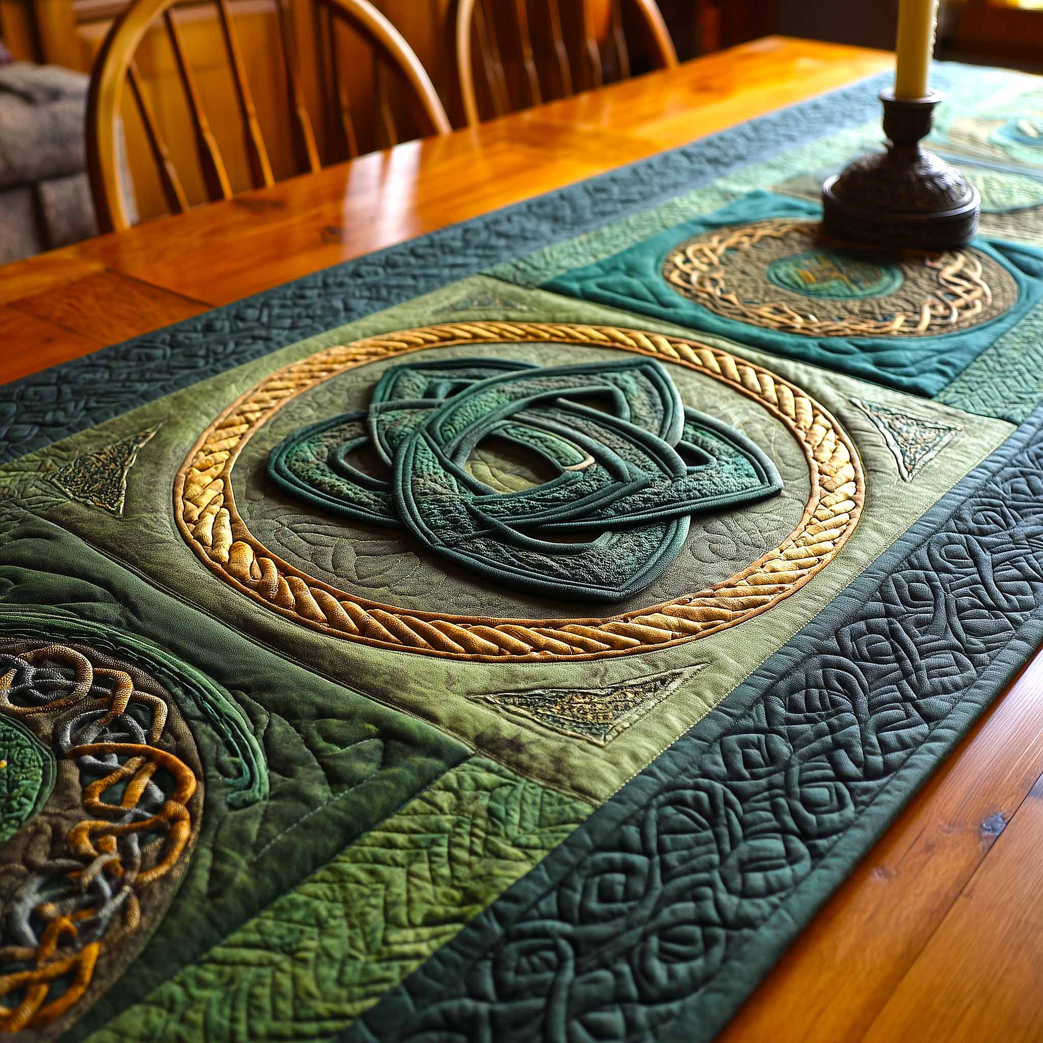 Celtic Knot Quilted Table Runner, Easter Table Runner, Spring Table Runner, Mother's Day Gifts