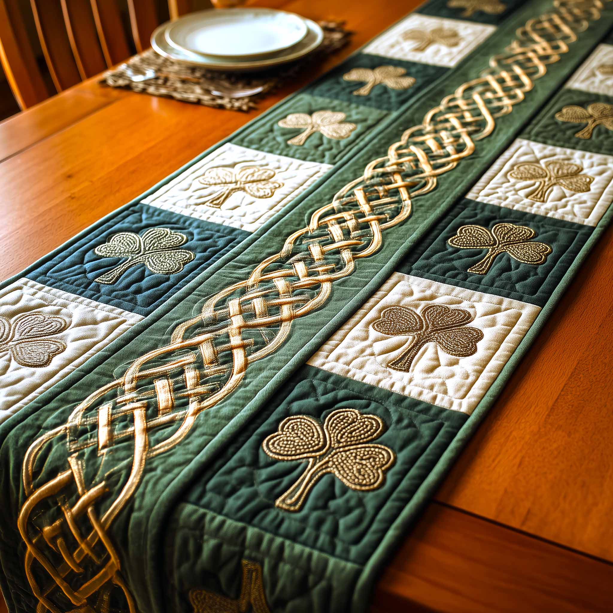 Woven Heritage Quilted Table Runner, Easter Table Runner, Spring Table Runner, Mother's Day Gifts