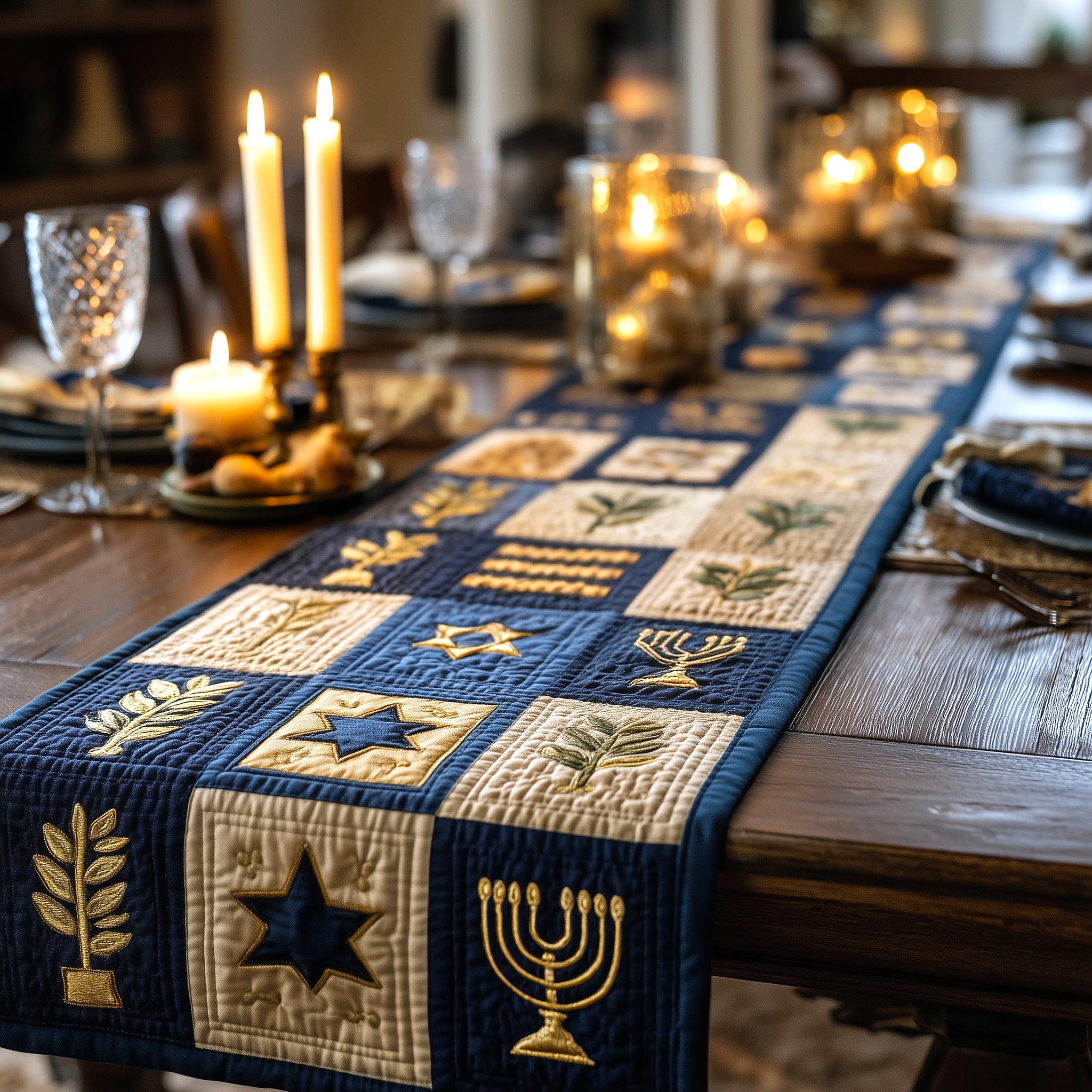 Eight Lights Quilted Table Runner, Easter Table Runner, Spring Table Runner, Mother's Day Gifts