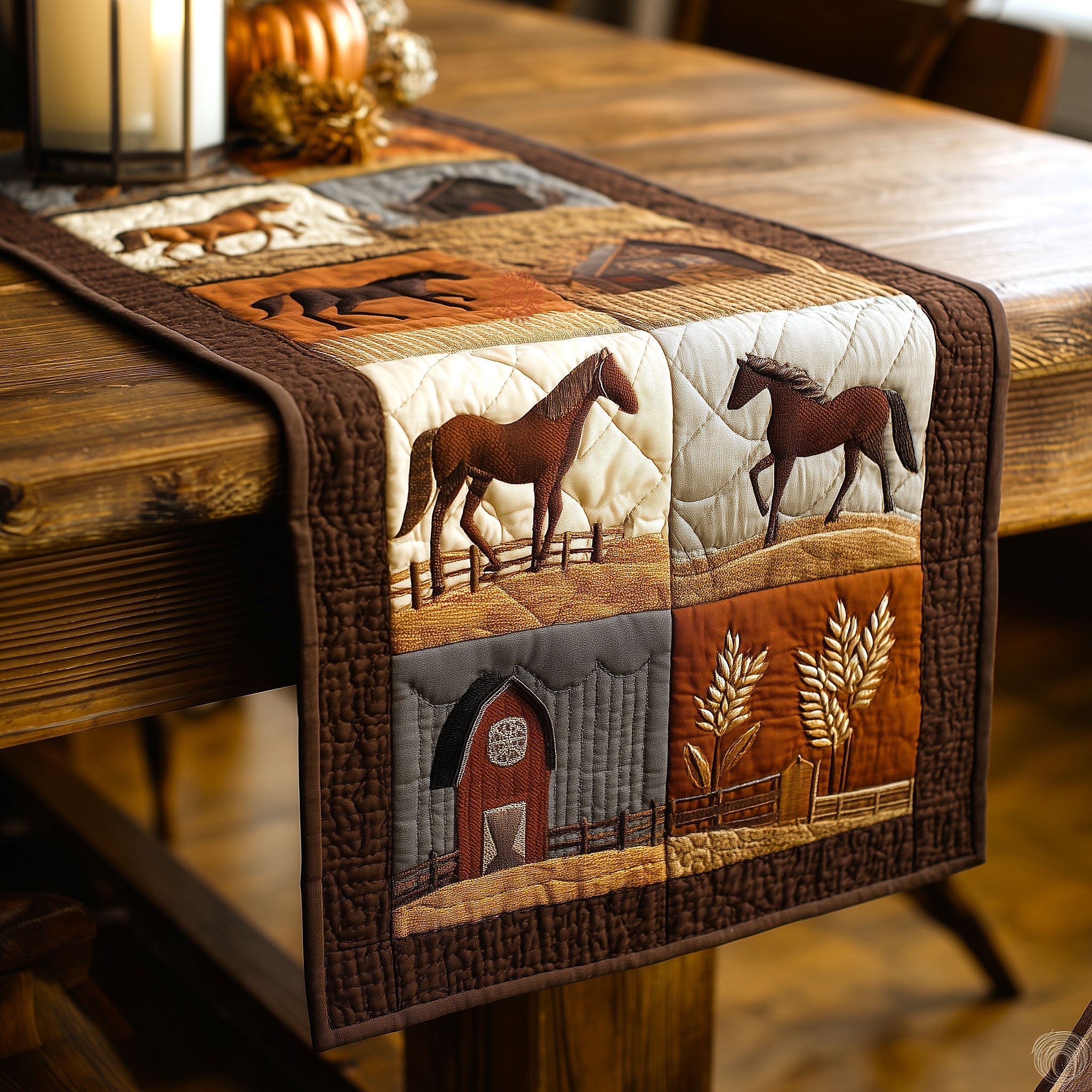 Rustic Ranch Quilted Table Runner, Easter Table Runner, Spring Table Runner, Mother's Day Gifts