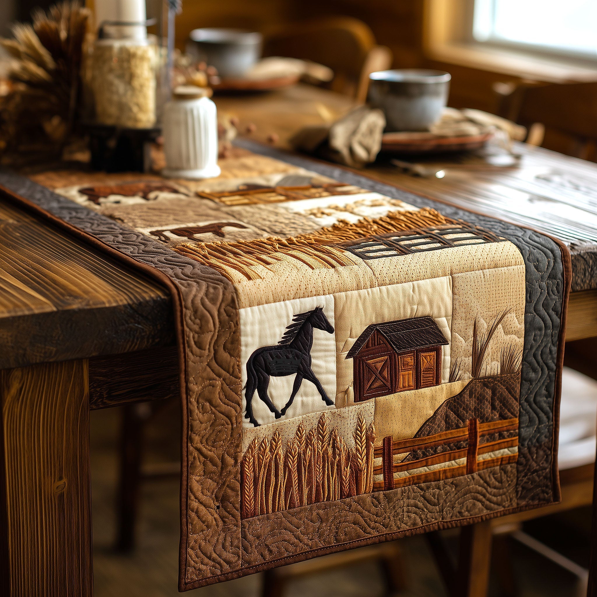 Ranch Life Quilted Table Runner, Easter Table Runner, Spring Table Runner, Mother's Day Gifts