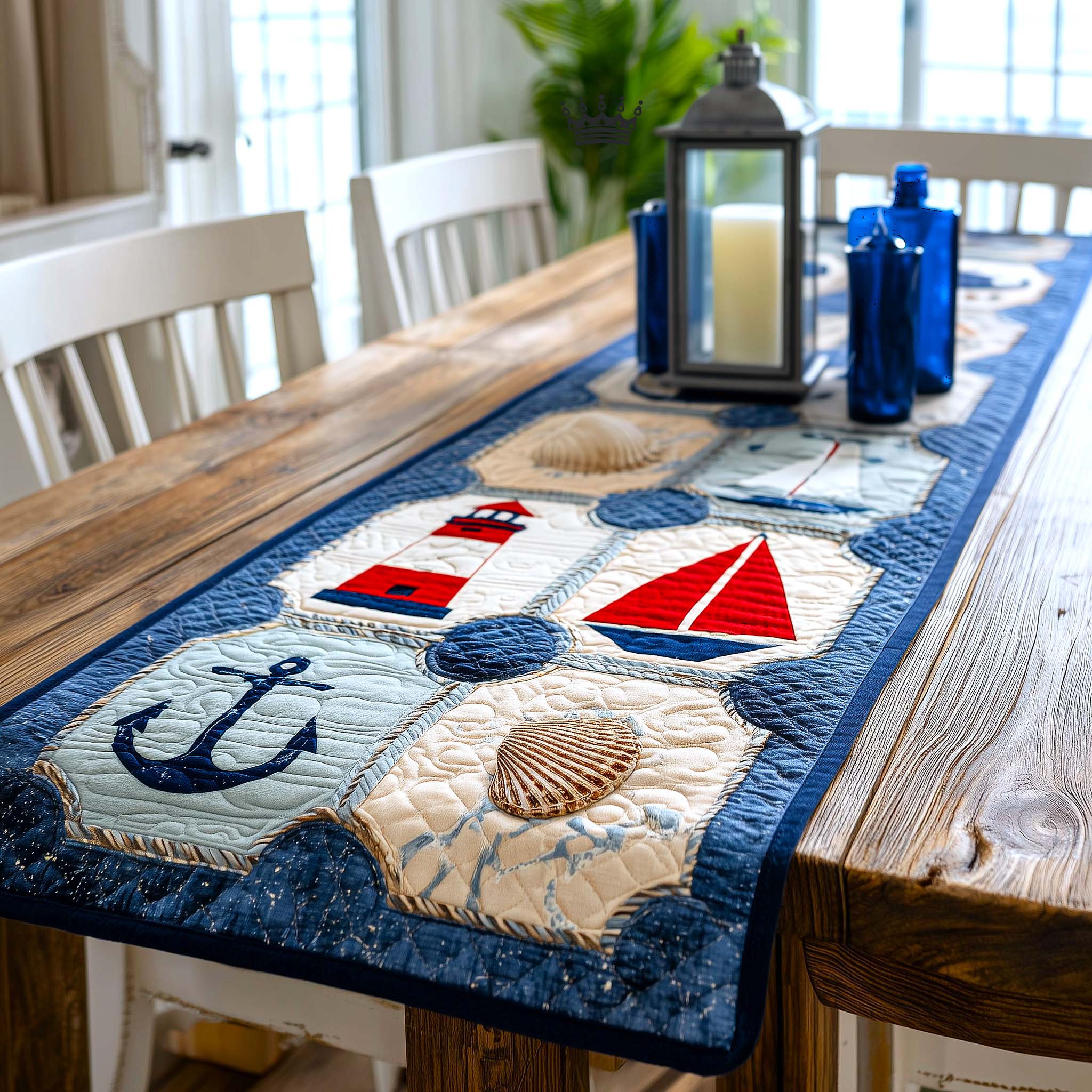 Harbor Light Quilted Table Runner, Easter Table Runner, Spring Table Runner, Mother's Day Gifts