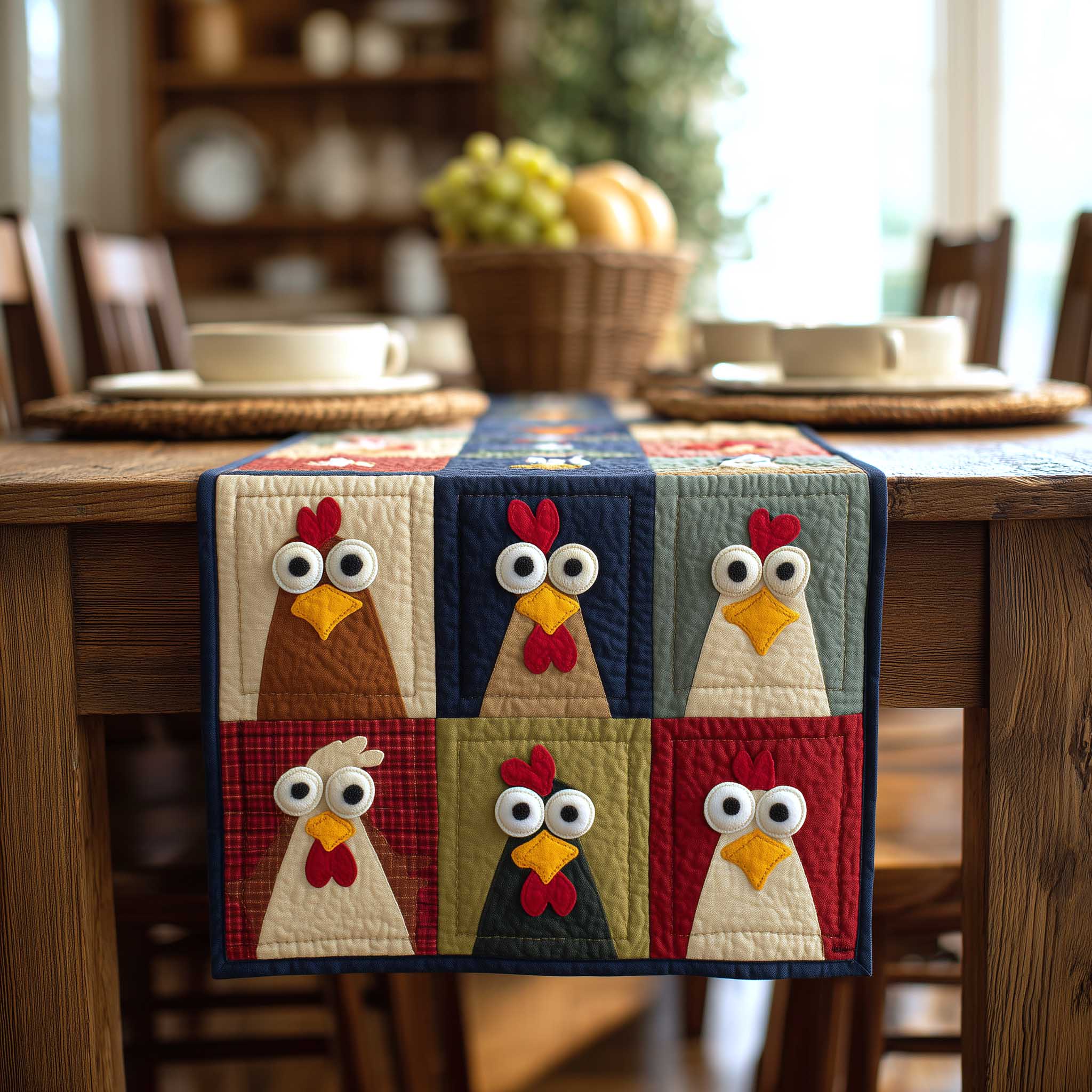Chicken House Quilted Table Runner, Easter Table Runner, Spring Table Runner, Mother's Day Gifts