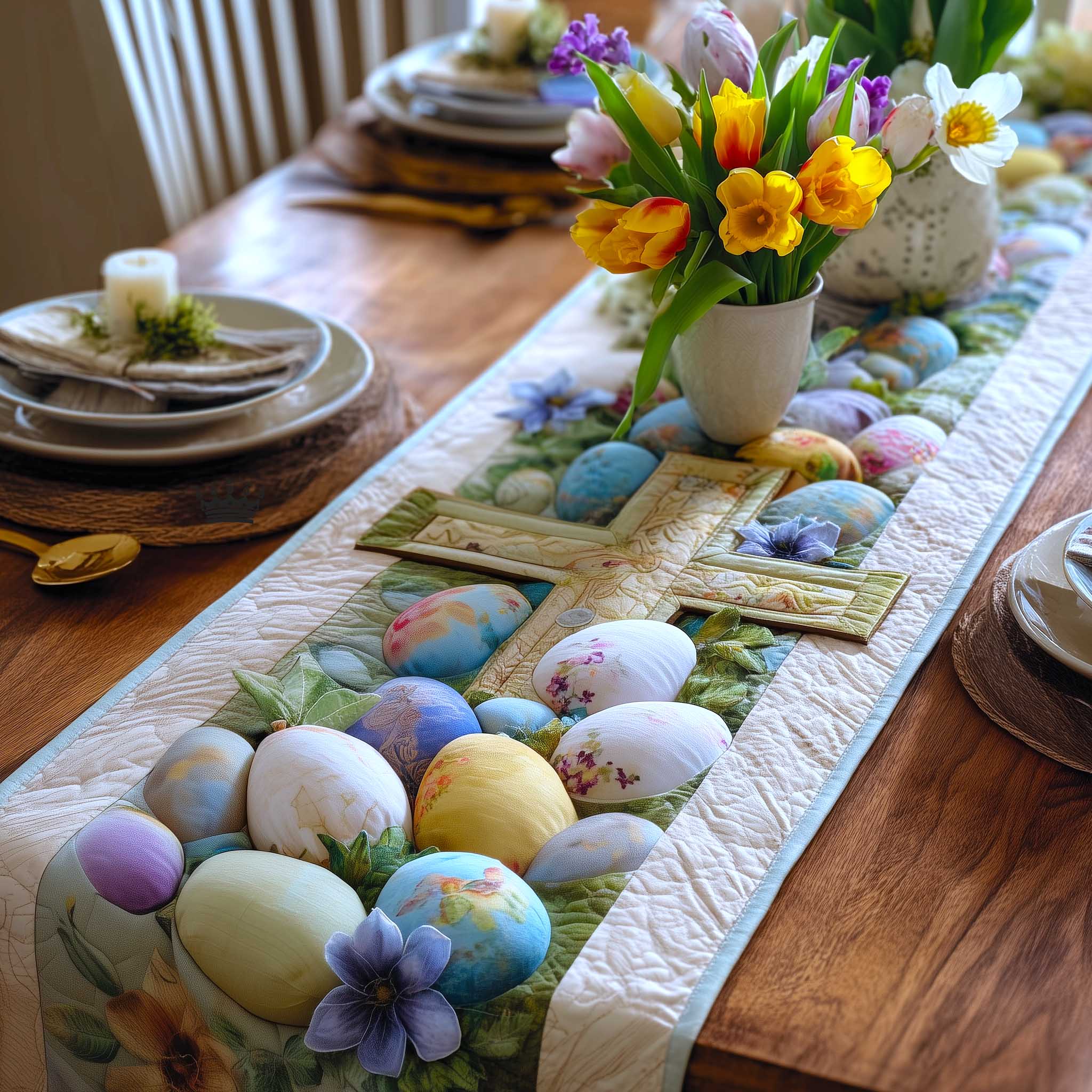 Easter Grace Quilted Table Runner, Easter Table Runner, Spring Table Runner, Mother's Day Gifts
