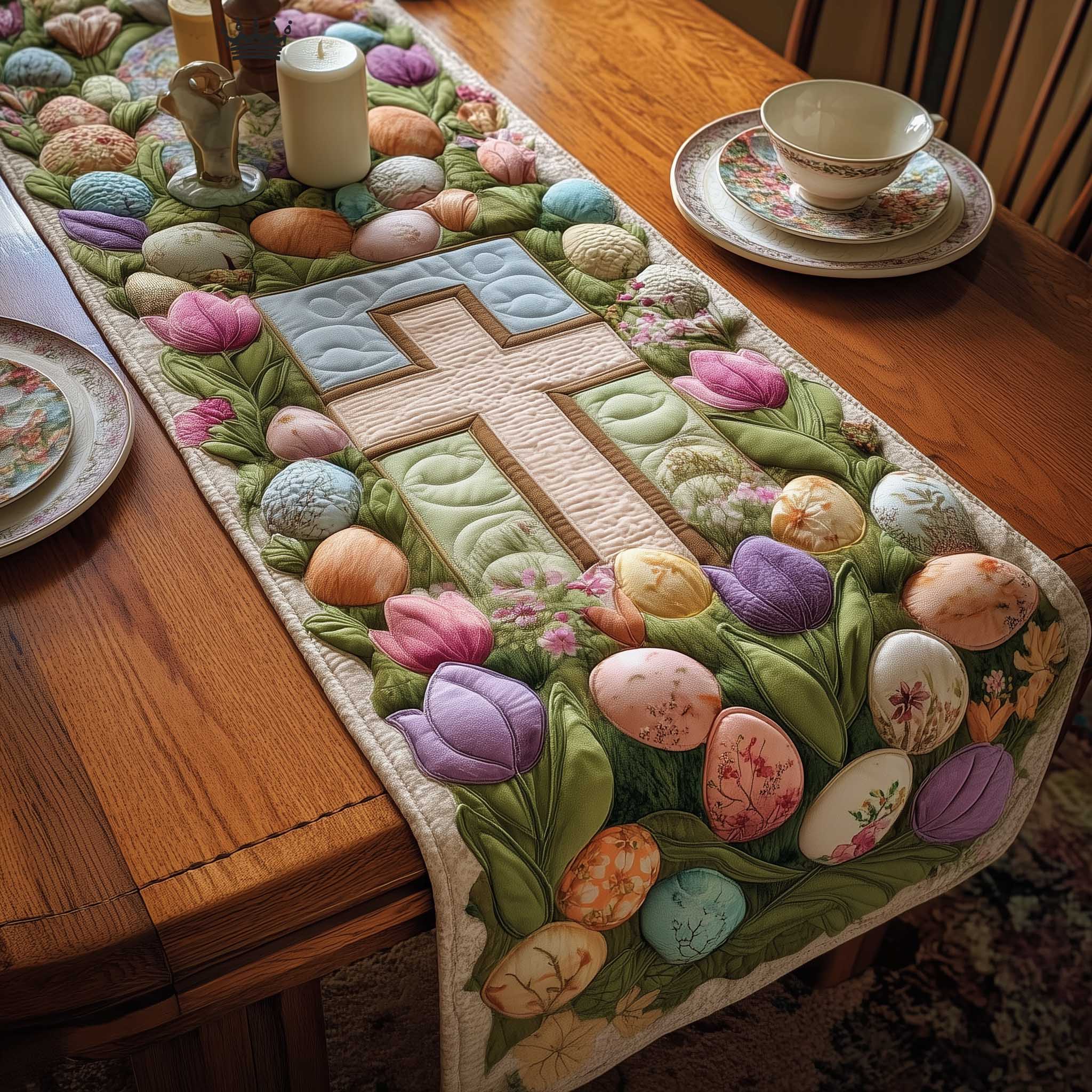 Blessed Home Quilted Table Runner, Easter Table Runner, Spring Table Runner, Mother's Day Gifts