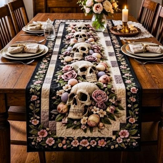 Eerie Bloom Quilted Table Runner, Easter Table Runner, Spring Table Runner, Mother's Day Gifts
