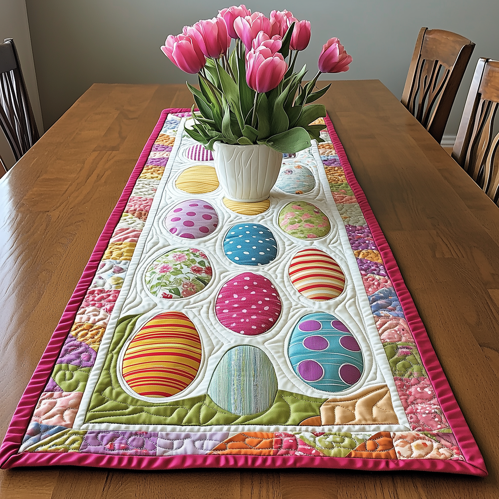 Dazzling Delight Quilted Table Runner, Easter Table Runner, Spring Table Runner, Mother's Day Gifts
