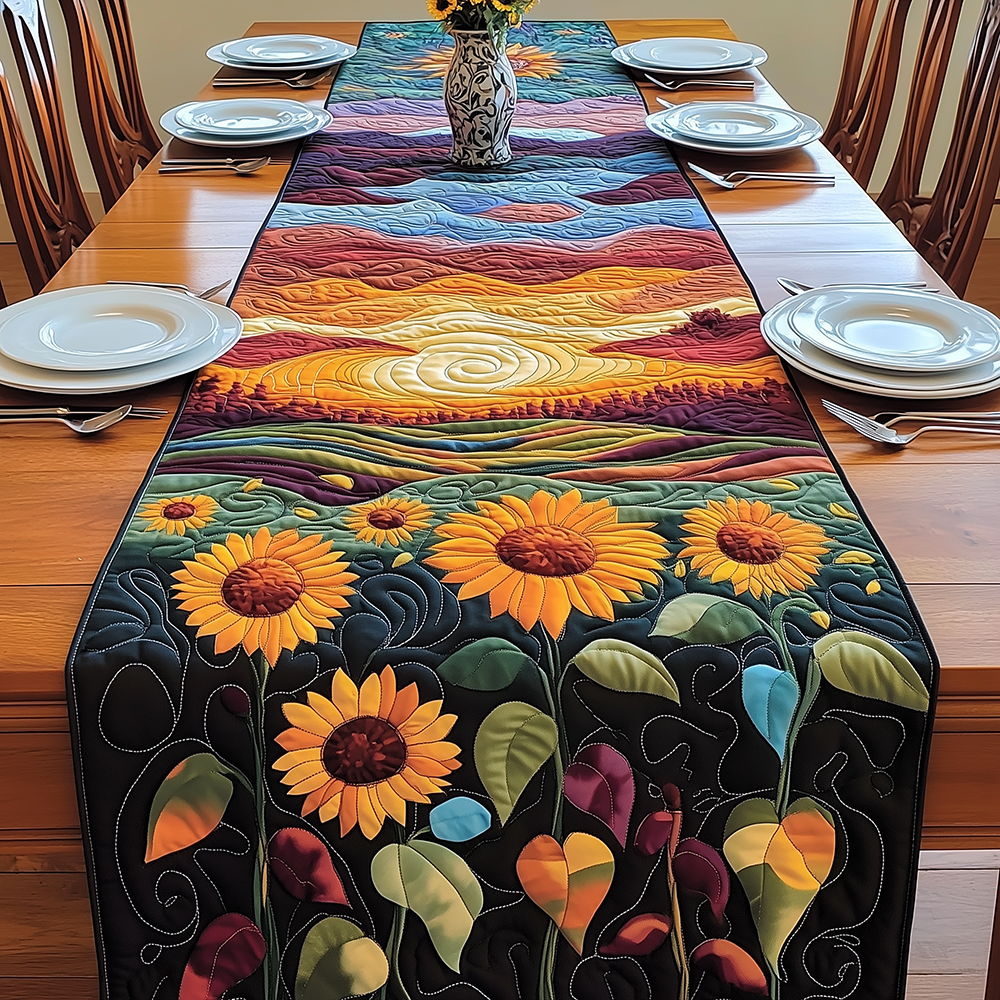Harvest of Rays Quilted Table Runner, Easter Table Runner, Spring Table Runner, Mother's Day Gifts