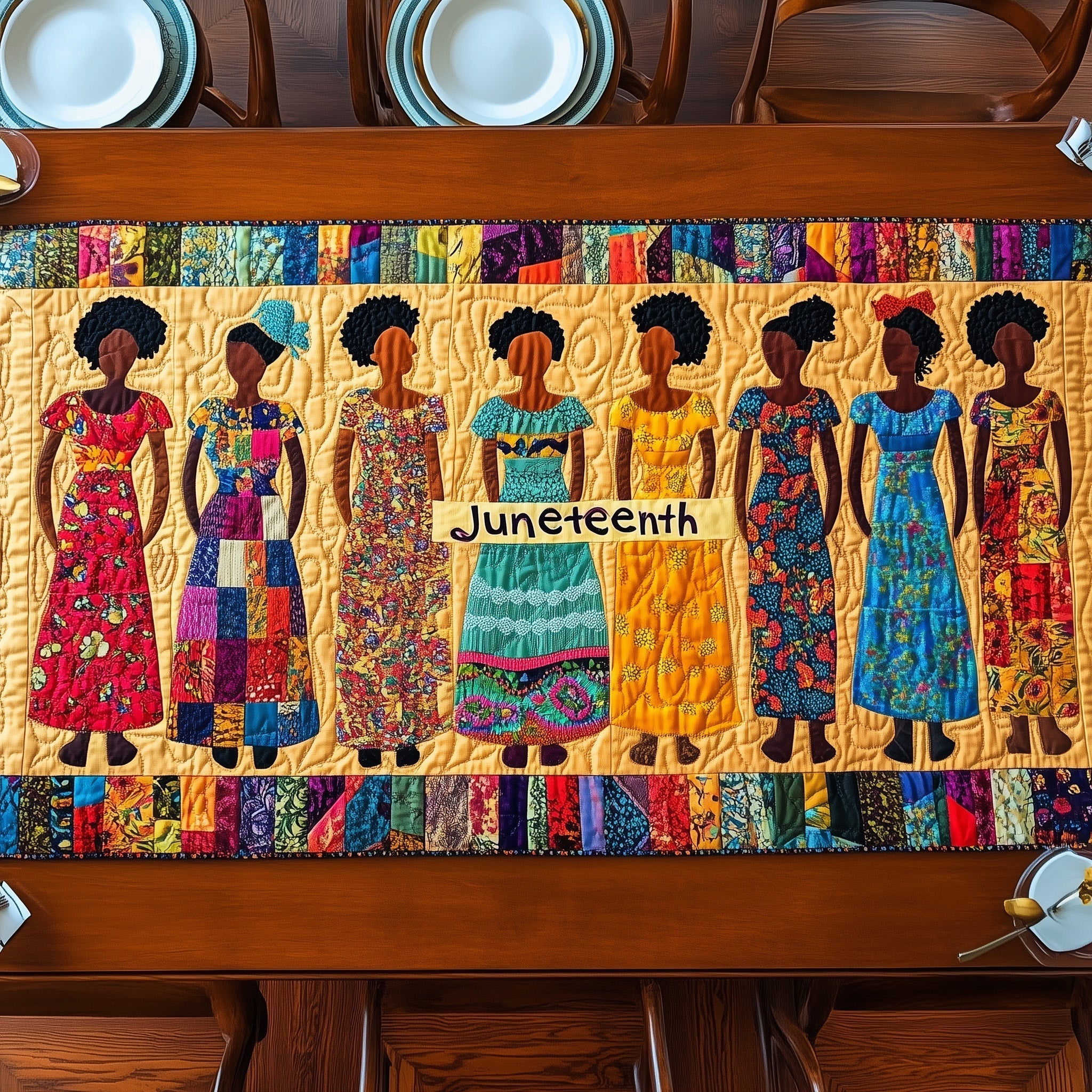 Proud Heritage Quilted Table Runner, Easter Table Runner, Spring Table Runner, Mother's Day Gifts