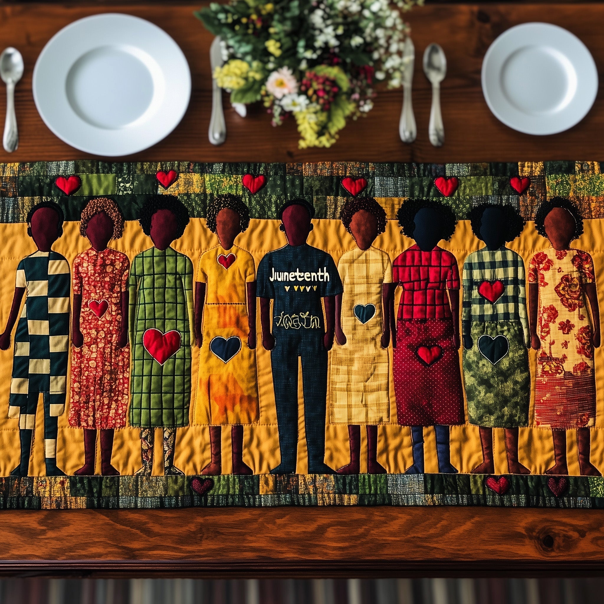 Melanin Majesty Quilted Table Runner, Easter Table Runner, Spring Table Runner, Mother's Day Gifts