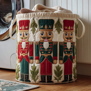 Red Green Christmas Nutcracker Soldiers laundry basket