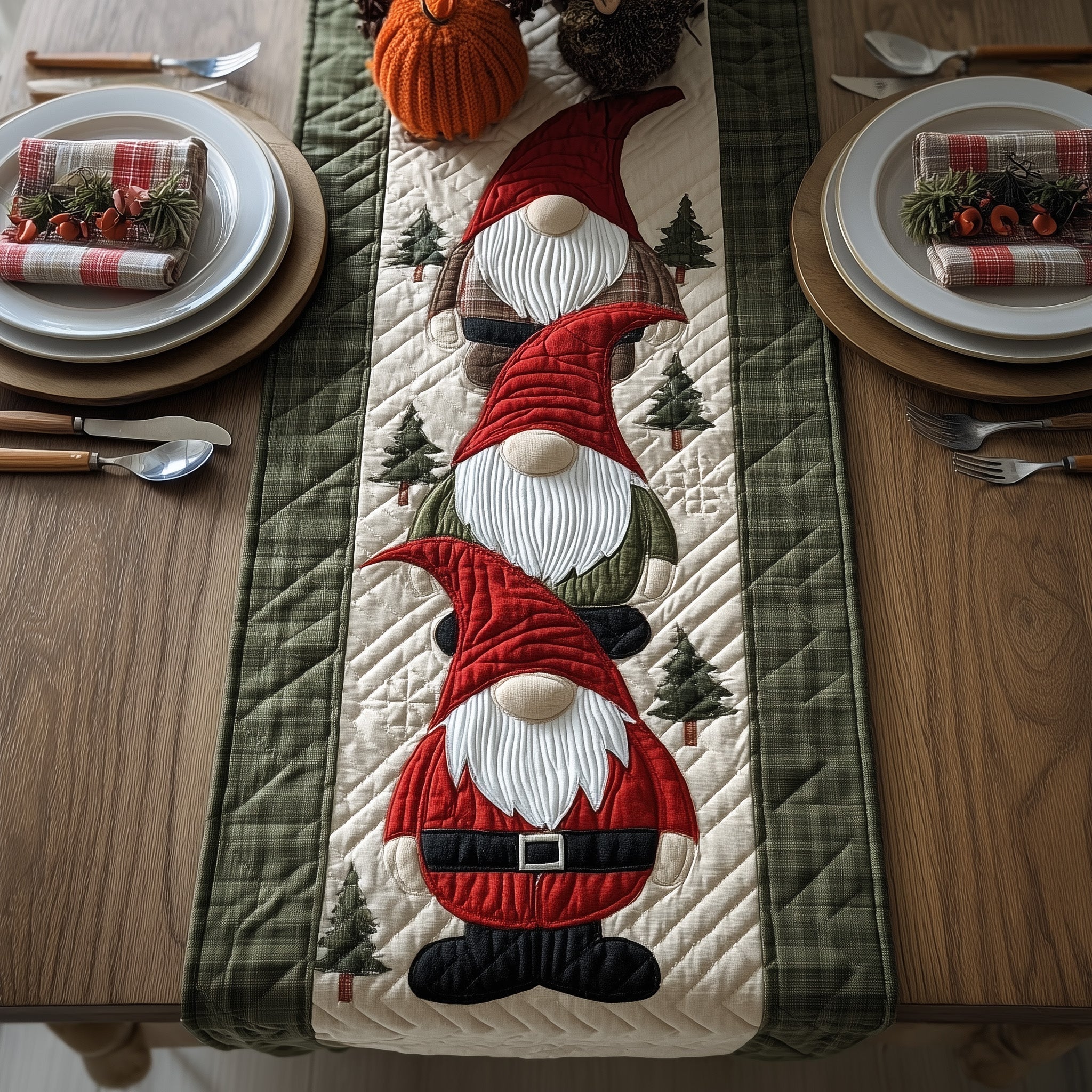 Gnome Joy Quilted Table Runner, Easter Table Runner, Spring Table Runner, Mother's Day Gifts
