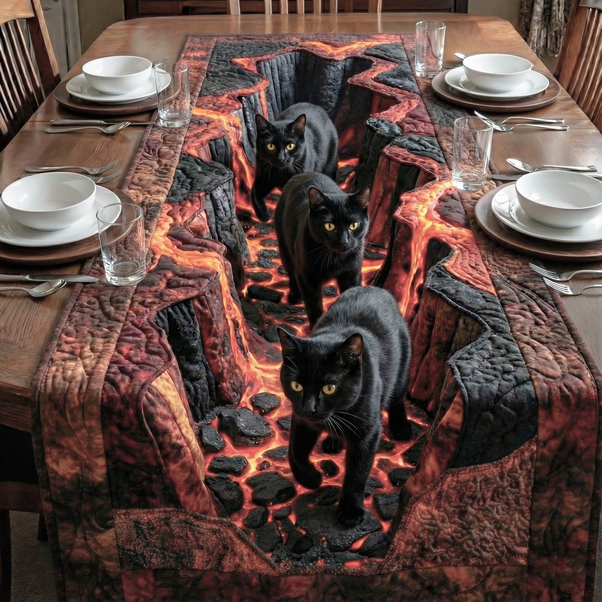 Lava Paw Quilted Table Runner, Easter Table Runner, Spring Table Runner, Mother's Day Gifts