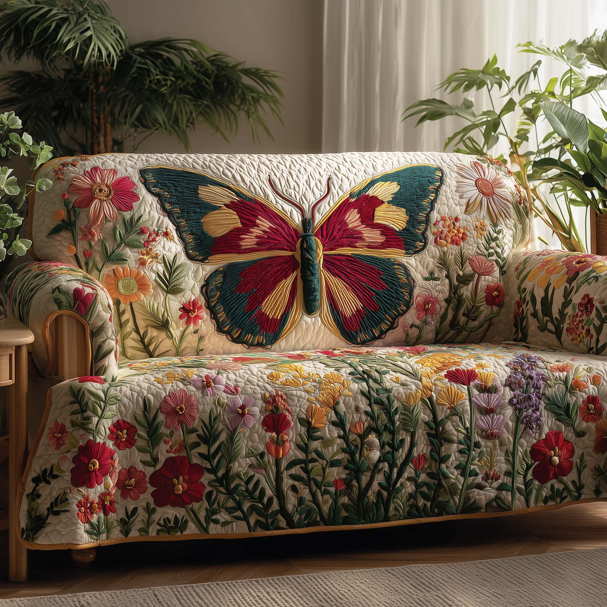 Spring Flutter Quilted Sofa Cover Fall Halloween Decor For Sofa Couch