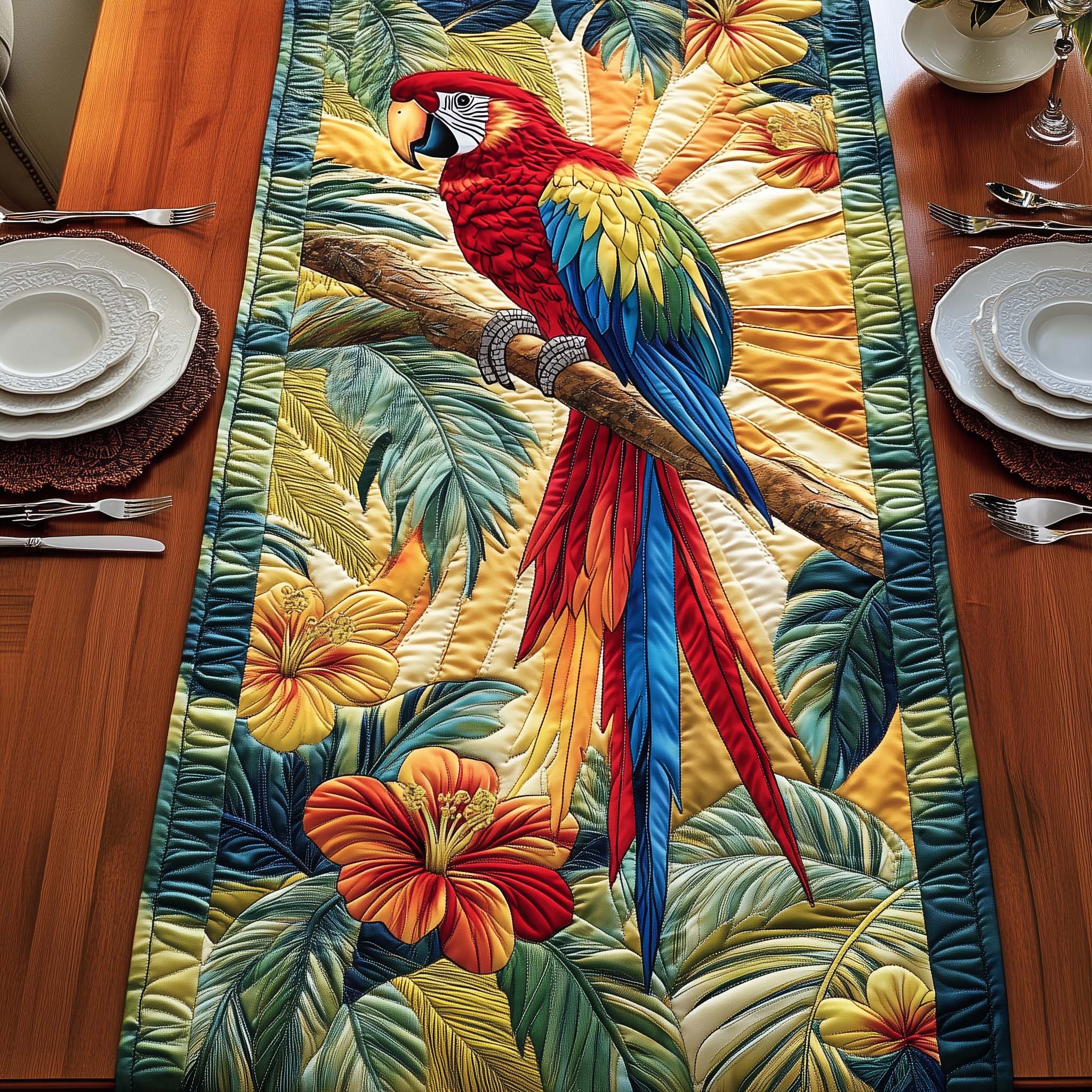 Golden Canopy Quilted Table Runner, Easter Table Runner, Spring Table Runner, Mother's Day Gifts