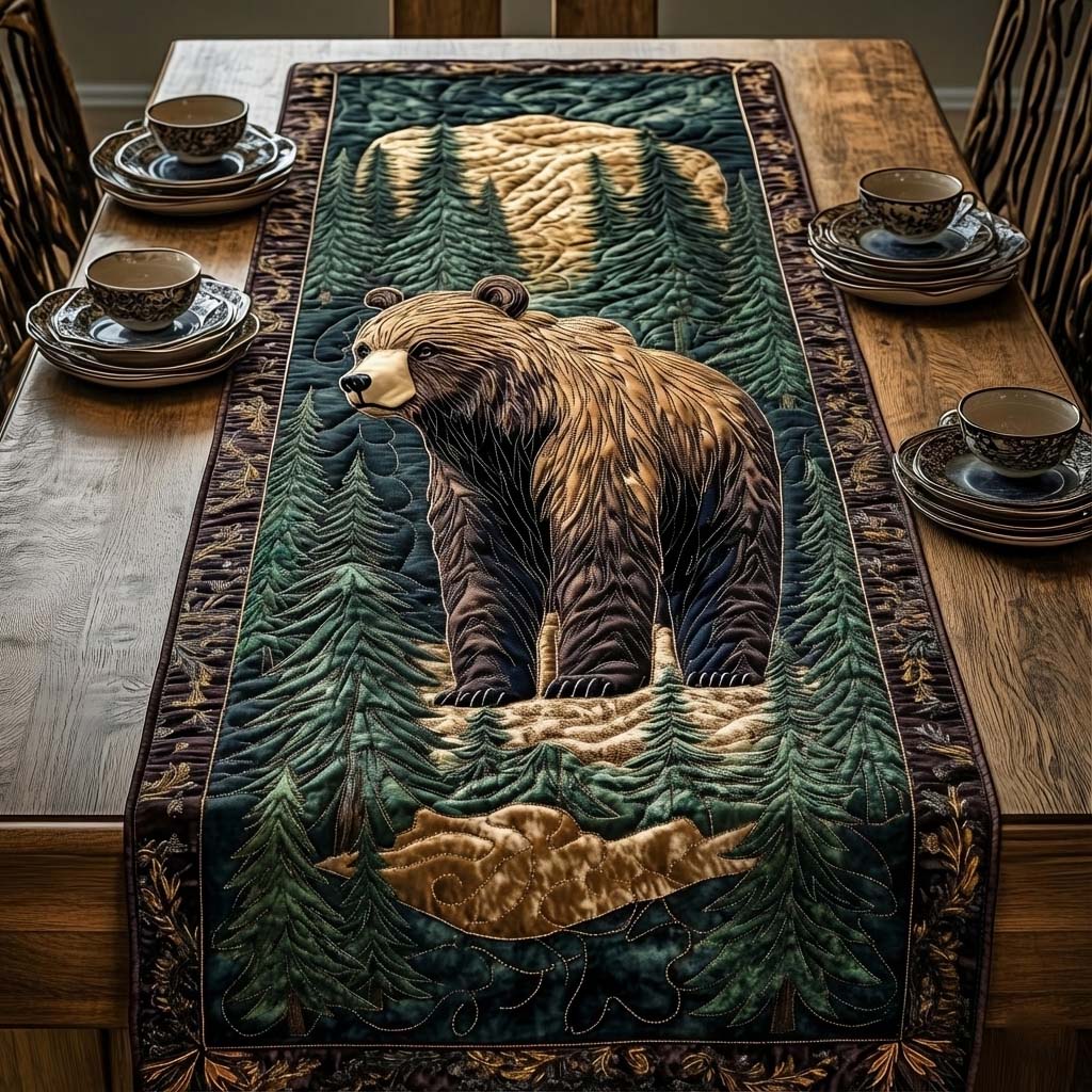 Forest Guardian Quilted Table Runner, Easter Table Runner, Spring Table Runner, Mother's Day Gifts