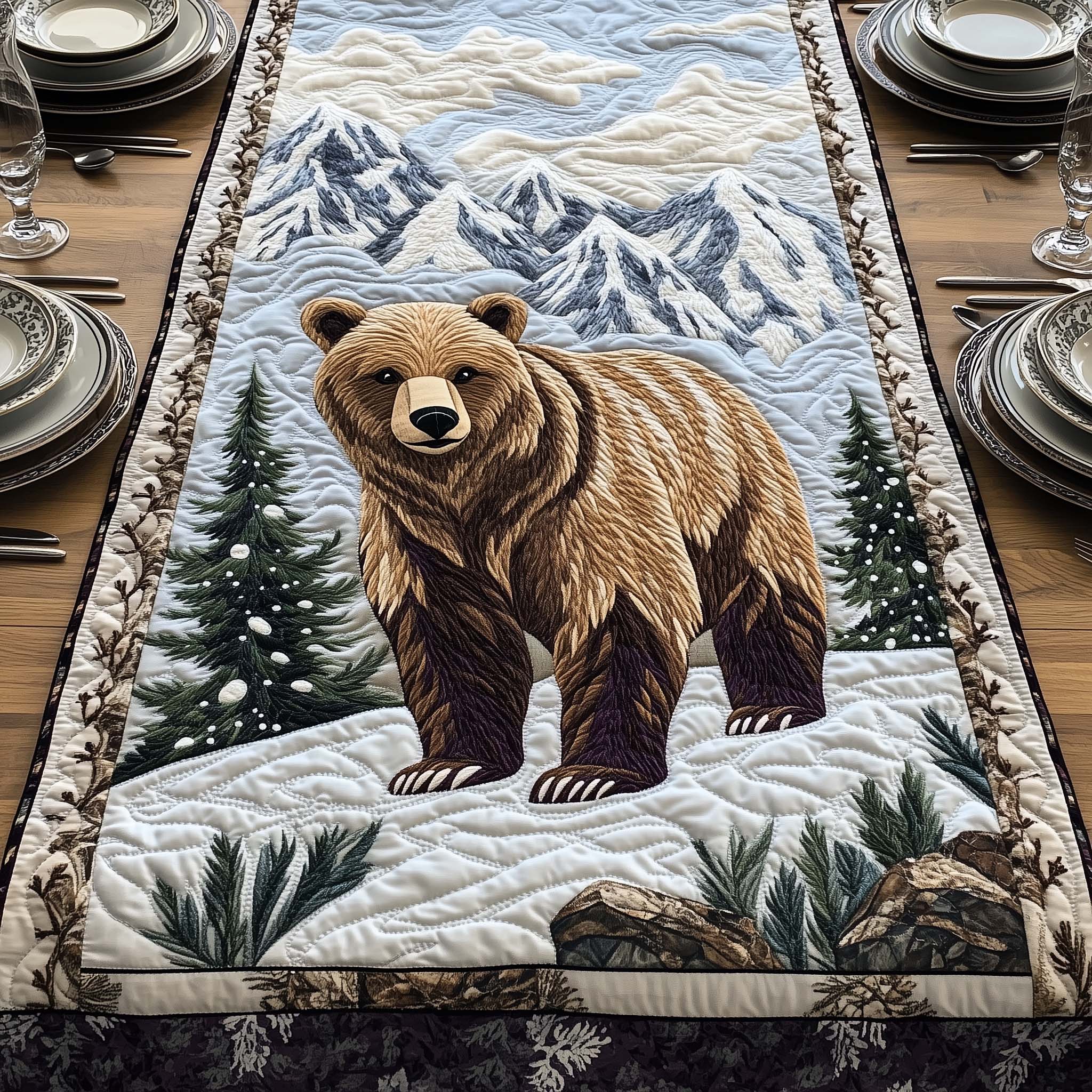 Winter Watcher Quilted Table Runner, Easter Table Runner, Spring Table Runner, Mother's Day Gifts