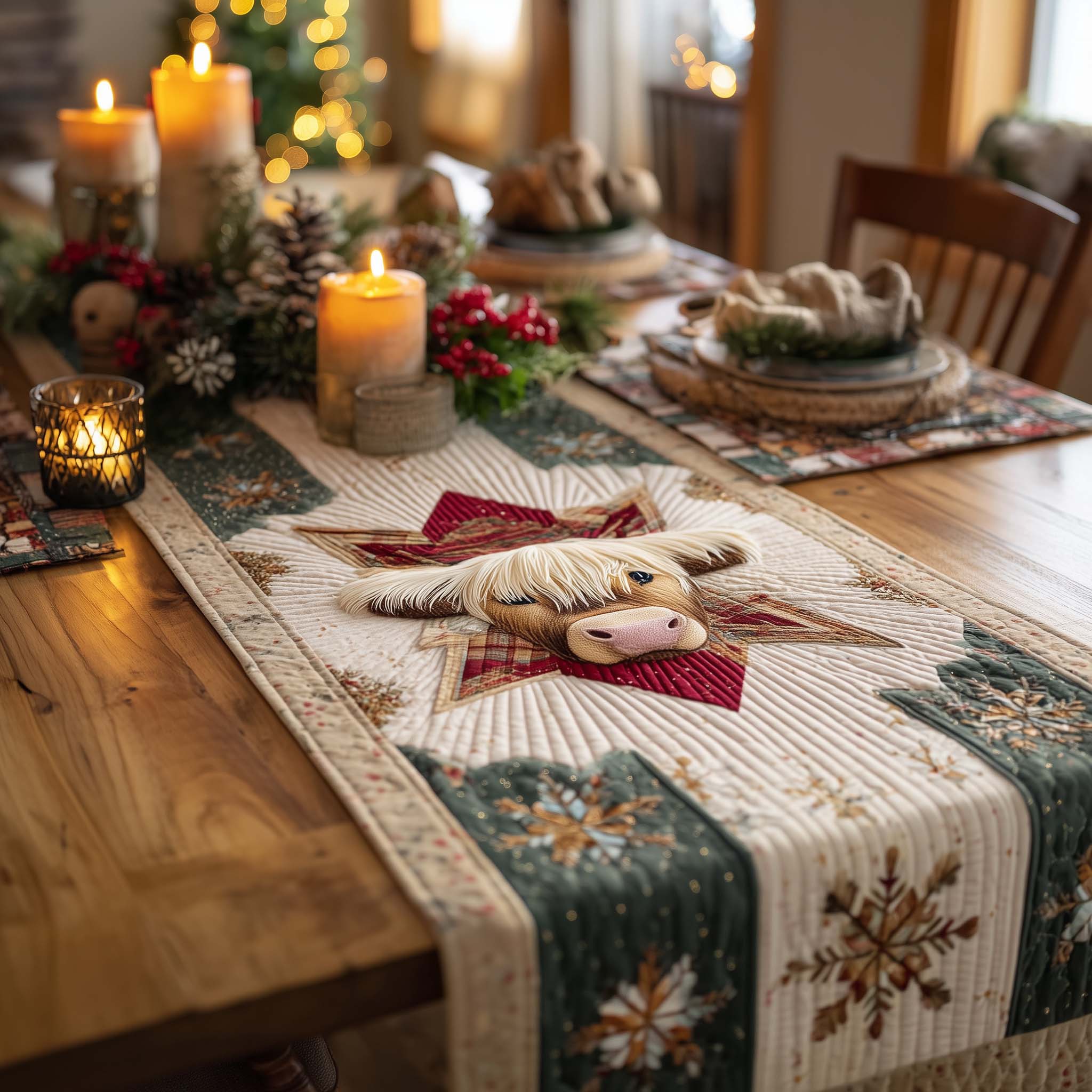 Highland Pride Quilted Table Runner, Easter Table Runner, Spring Table Runner, Mother's Day Gifts