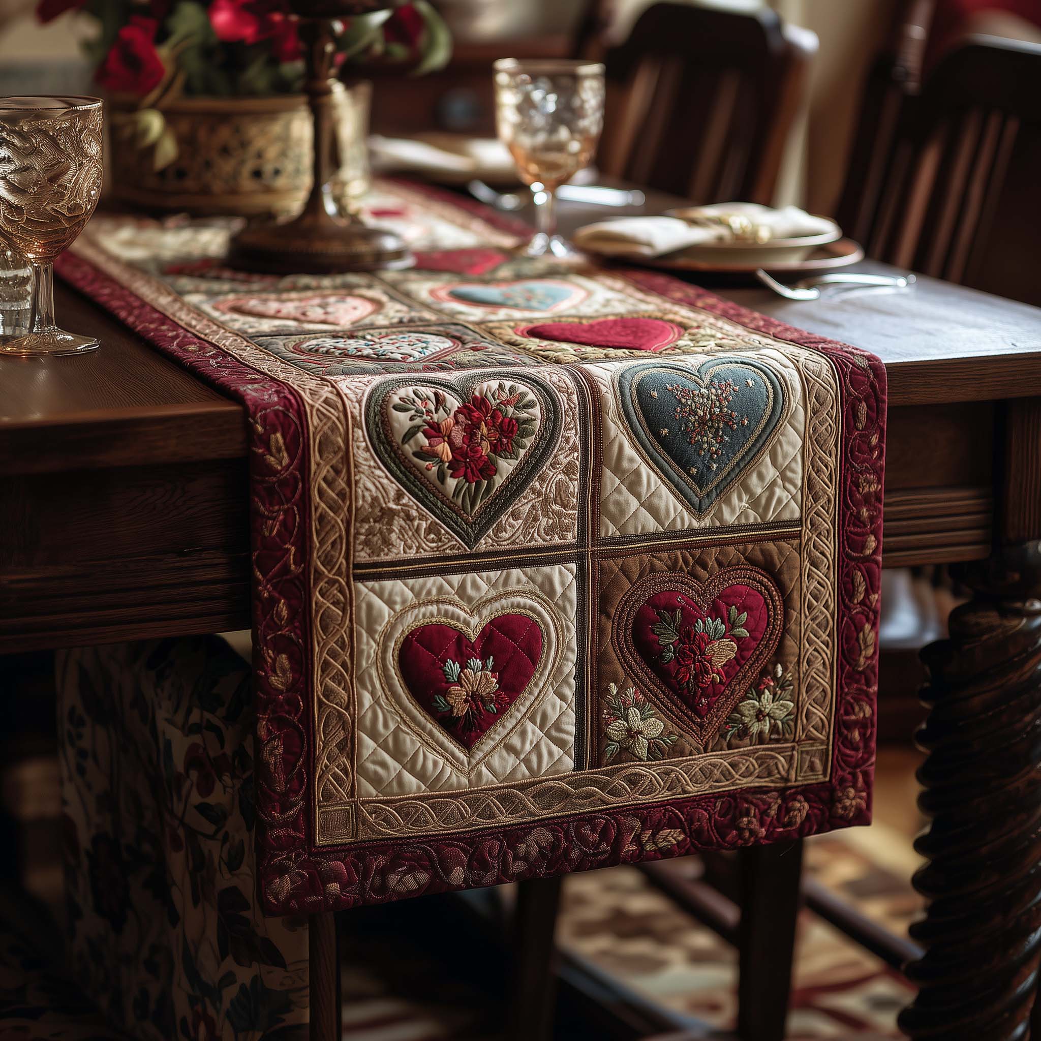 Love Royale Quilted Table Runner, Easter Table Runner, Spring Table Runner, Mother's Day Gifts