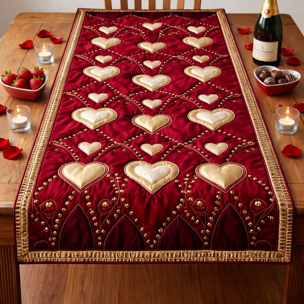 Valentine Love Quilted Table Runner, Easter Table Runner, Spring Table Runner, Mother's Day Gifts