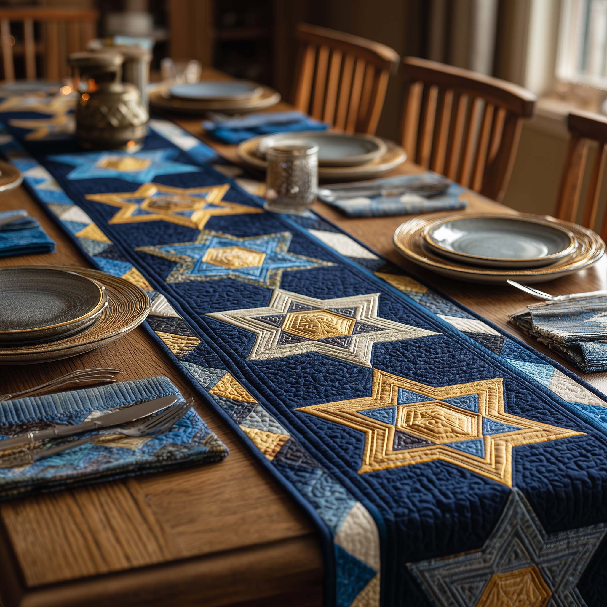 Hanukkah Quilted Table Runner, Easter Table Runner, Spring Table Runner, Mother's Day Gifts