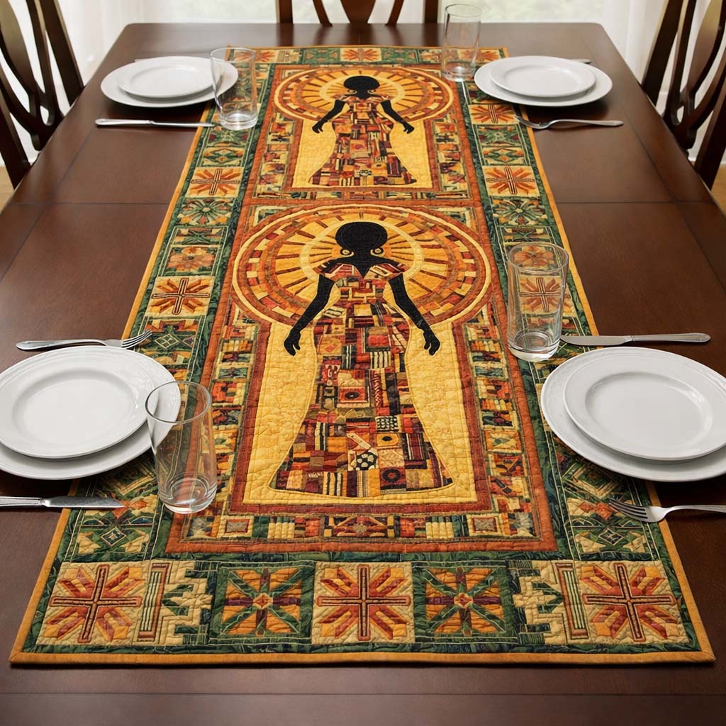 Solar Empress Quilted Table Runner, Easter Table Runner, Spring Table Runner, Mother's Day Gifts